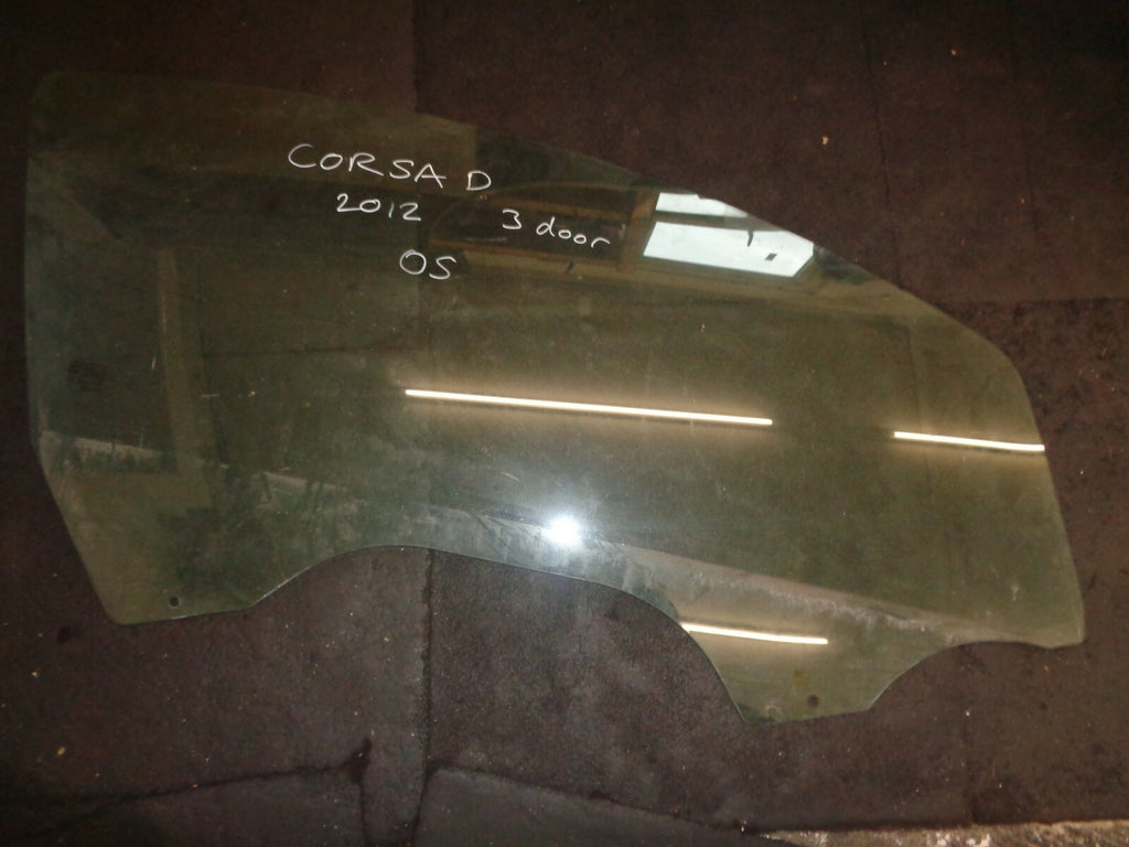 VAUXHALL CORSA D 2012 3 DOOR OS DRIVER SIDE FRONT WINDOW GLASS