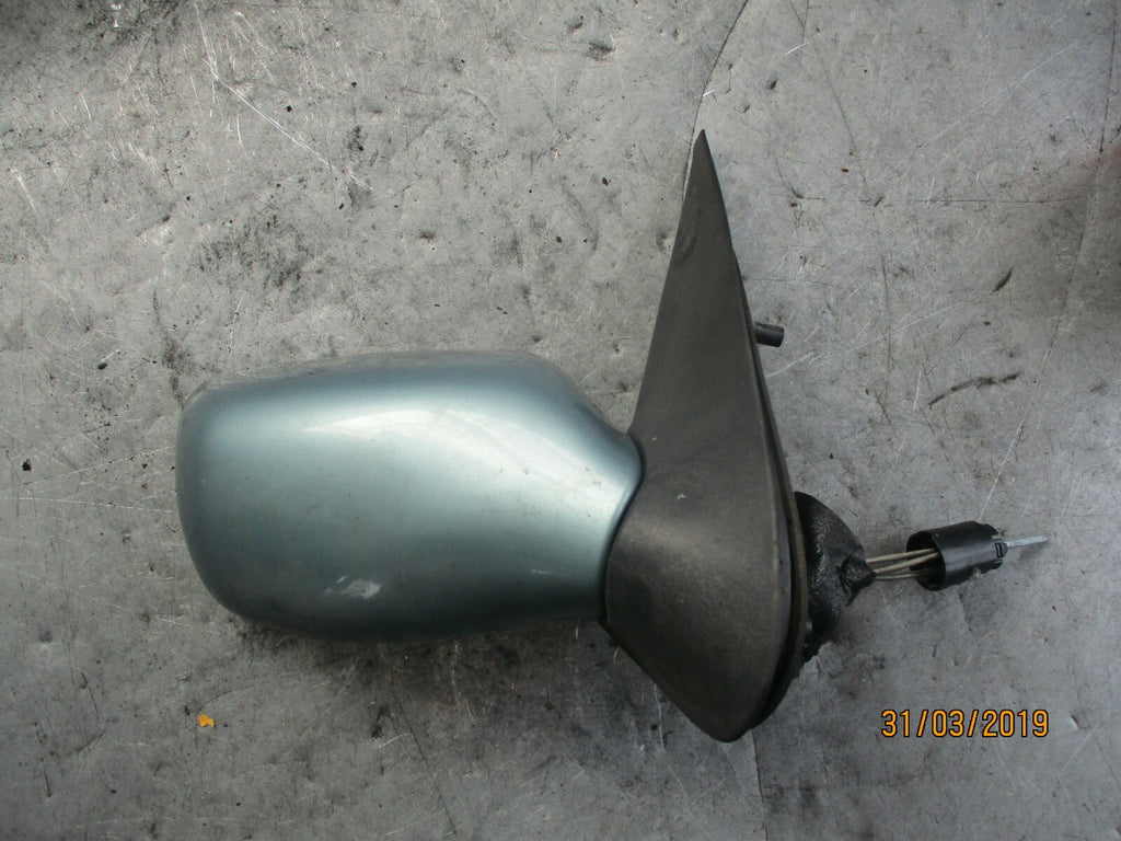 FORD FIESTA MK5 OS DRIVER SIDE MANUAL WING MIRROR LIGHT BLUE