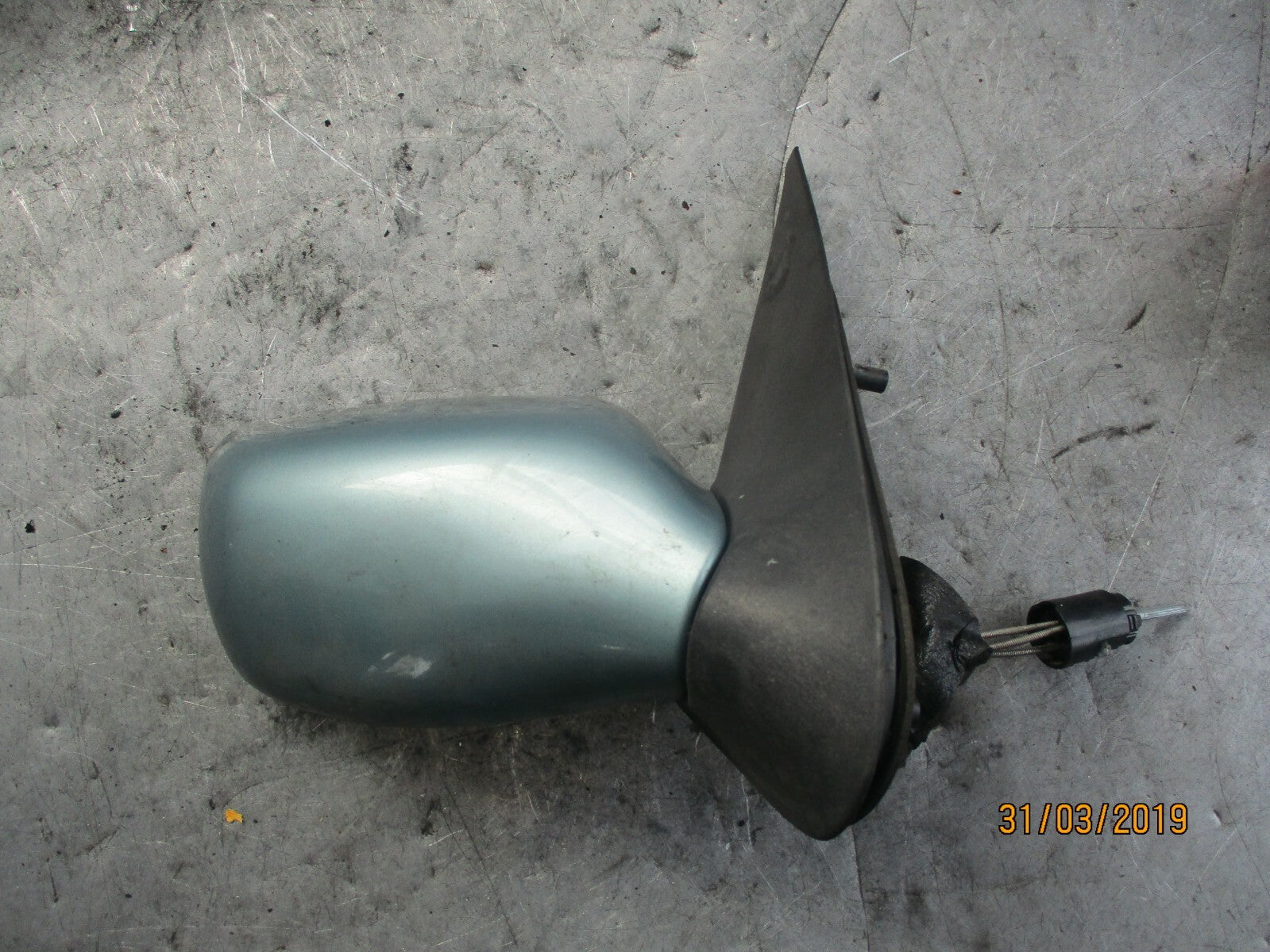 FORD FIESTA MK5 OS DRIVER SIDE MANUAL WING MIRROR LIGHT BLUE