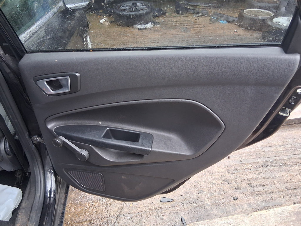 2014 FORD FIESTA MK7 OSR DRIVER SIDE REAR RIGHT COMPLETE DOOR PANTHER BLACK DC