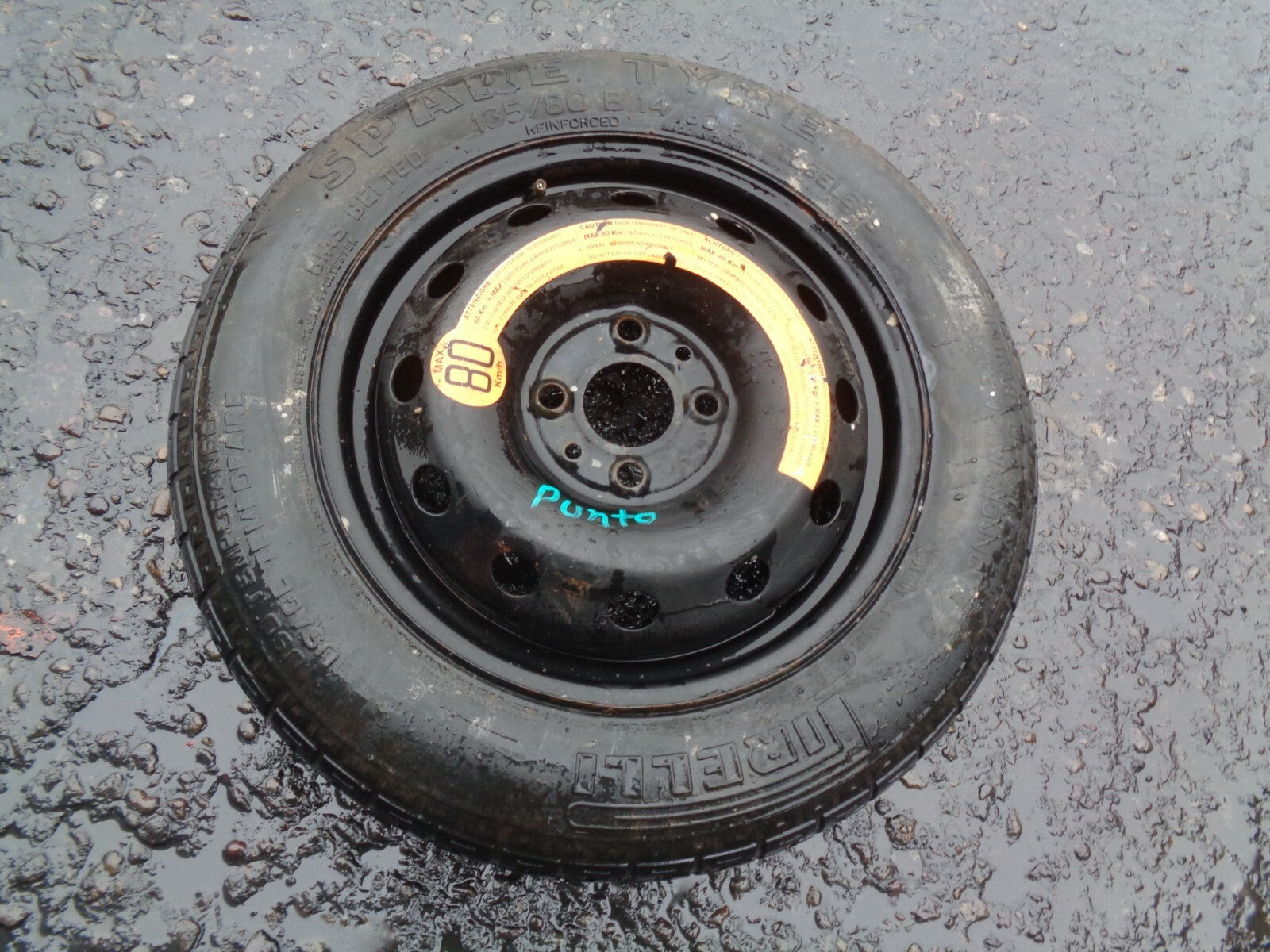 FIAT PUNTO MK2 2004 4 STUD STEEL WHEEL WITH TYRE 135/80B14