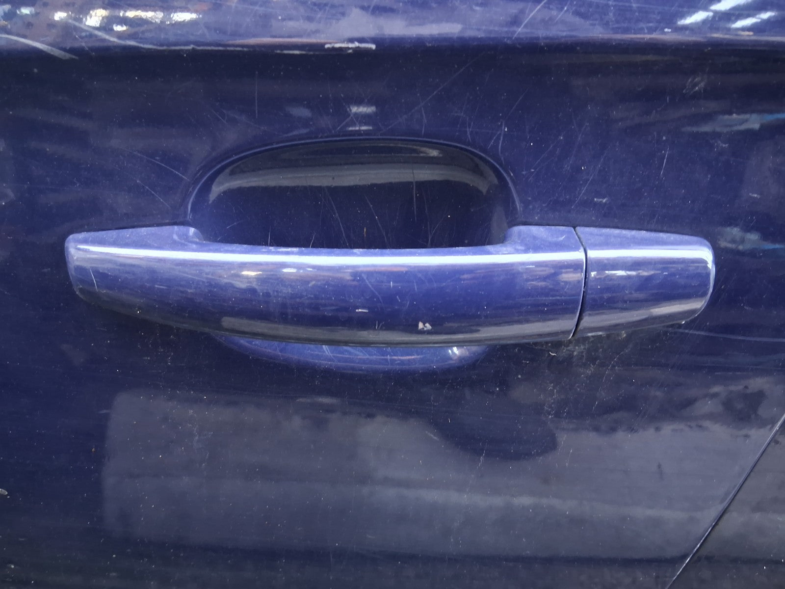 2016 VAUXHALL CORSA E NSF PASSENGER SIDE FRONT LEFT EXTERIOR DOOR HANDLE BLUE