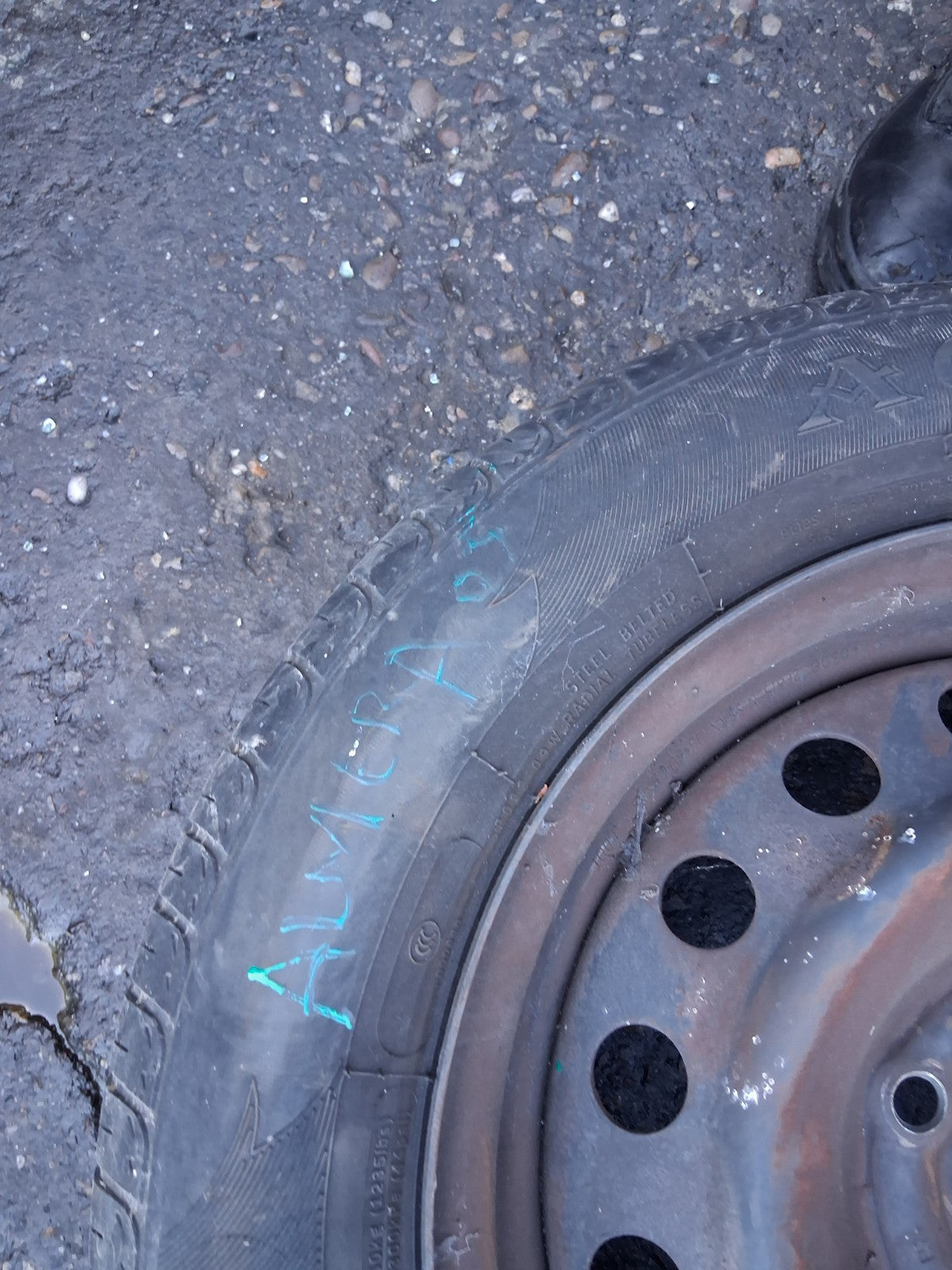 2005 NISSAN ALMERA MK2 15 INCH STEEL WHEEL WITH TYRE 185/65R15
