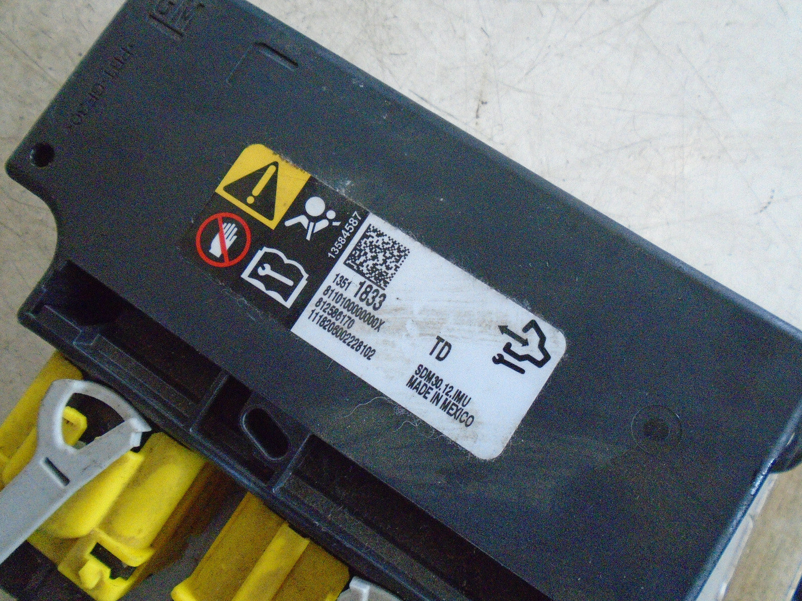 VAUXHALL CORSA E 2018 SAFETY BAG CONTROL MODULE 13511833