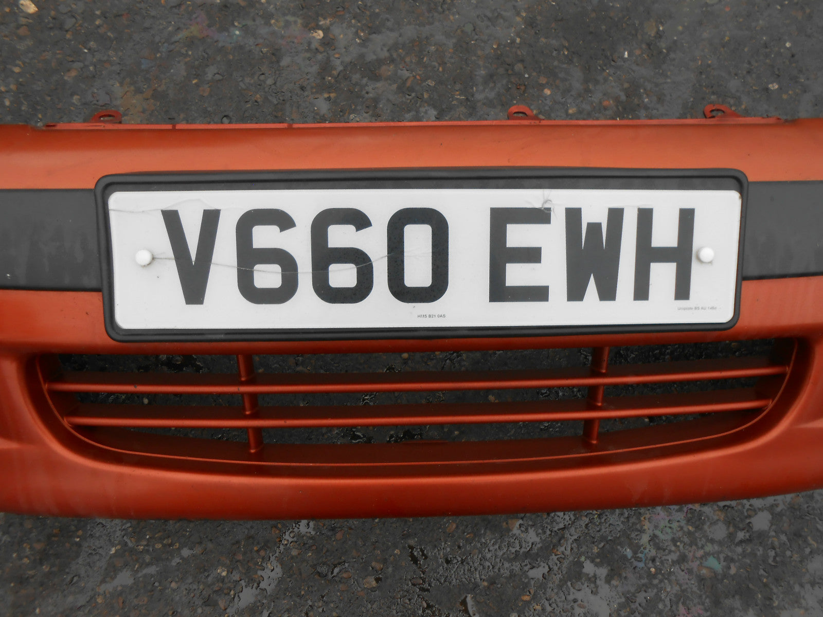 DAEWOO MATIZ 1999 COMPLETE FRONT BUMPER ORANGE