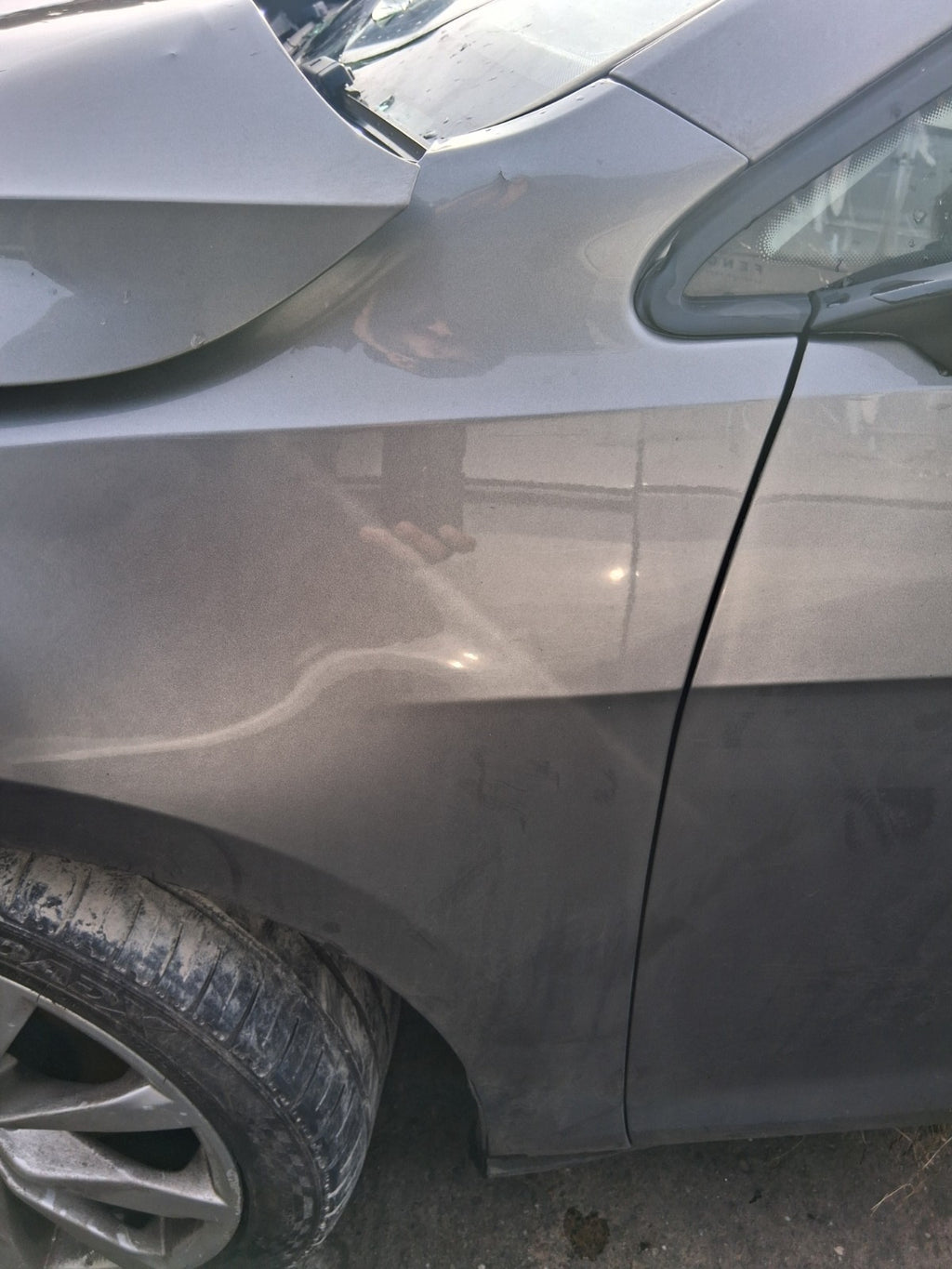 2016 VOLKSWAGEN GOLF MK7 NSF PASSENGER SIDE FRONT LEFT WING PANEL GREY LA7N