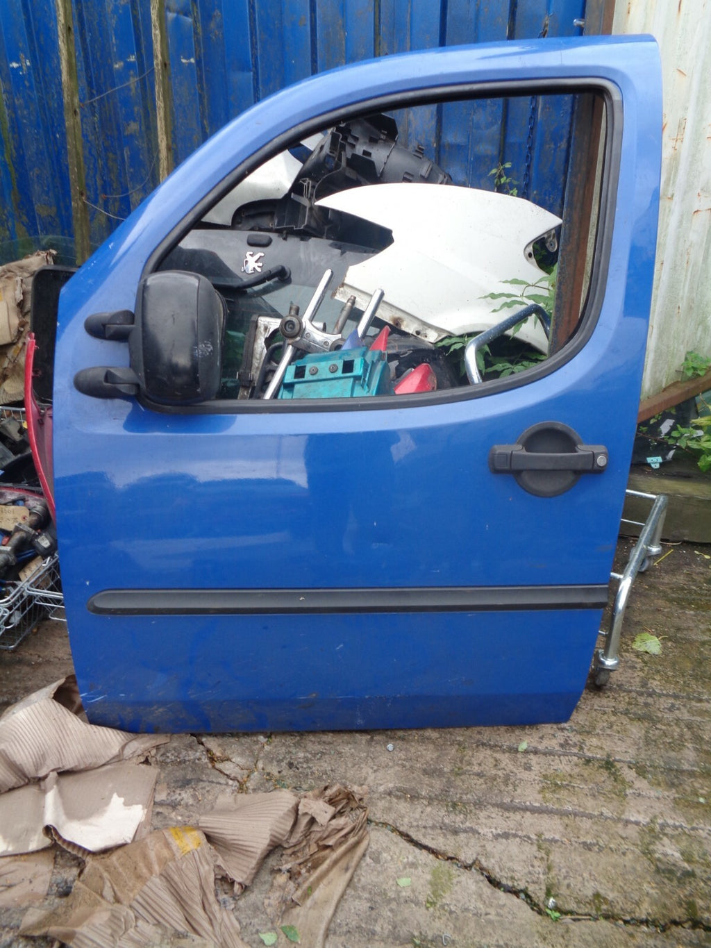 FIAT DOBLO VAN 2003 NSF PASSENGER SIDE FRONT DOOR BLUE