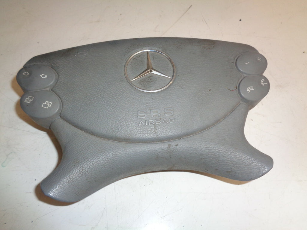 MERCEDES BENZ 2003 CLK W209 DRIVER'S STEERING WHEEL SRS SAFETY BAG LIGHT GREY