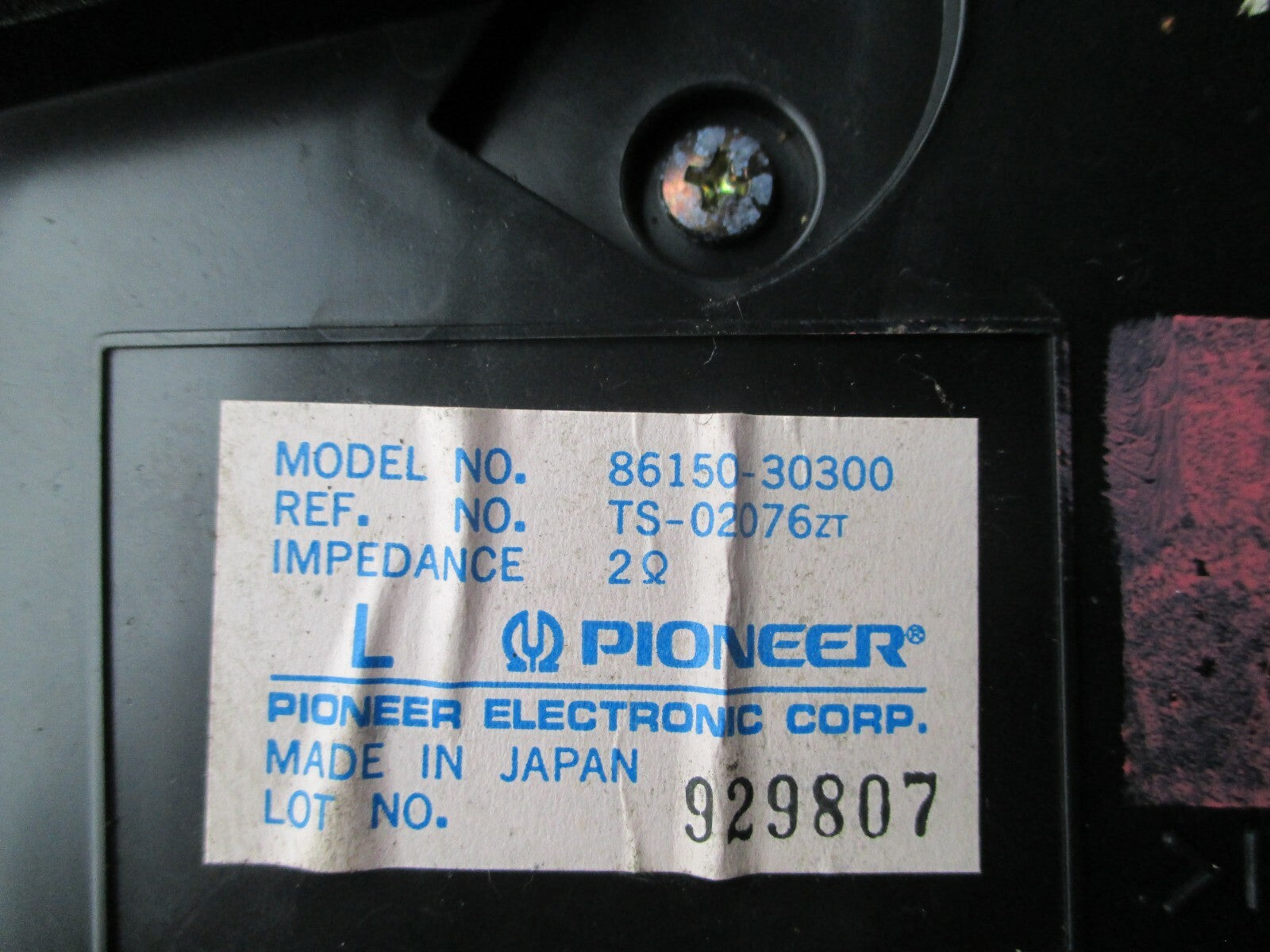 LEXUS GS300 1998 MK2 NSF FRONT PASSENGER SIDE DOOR SPEAKER 8615030300