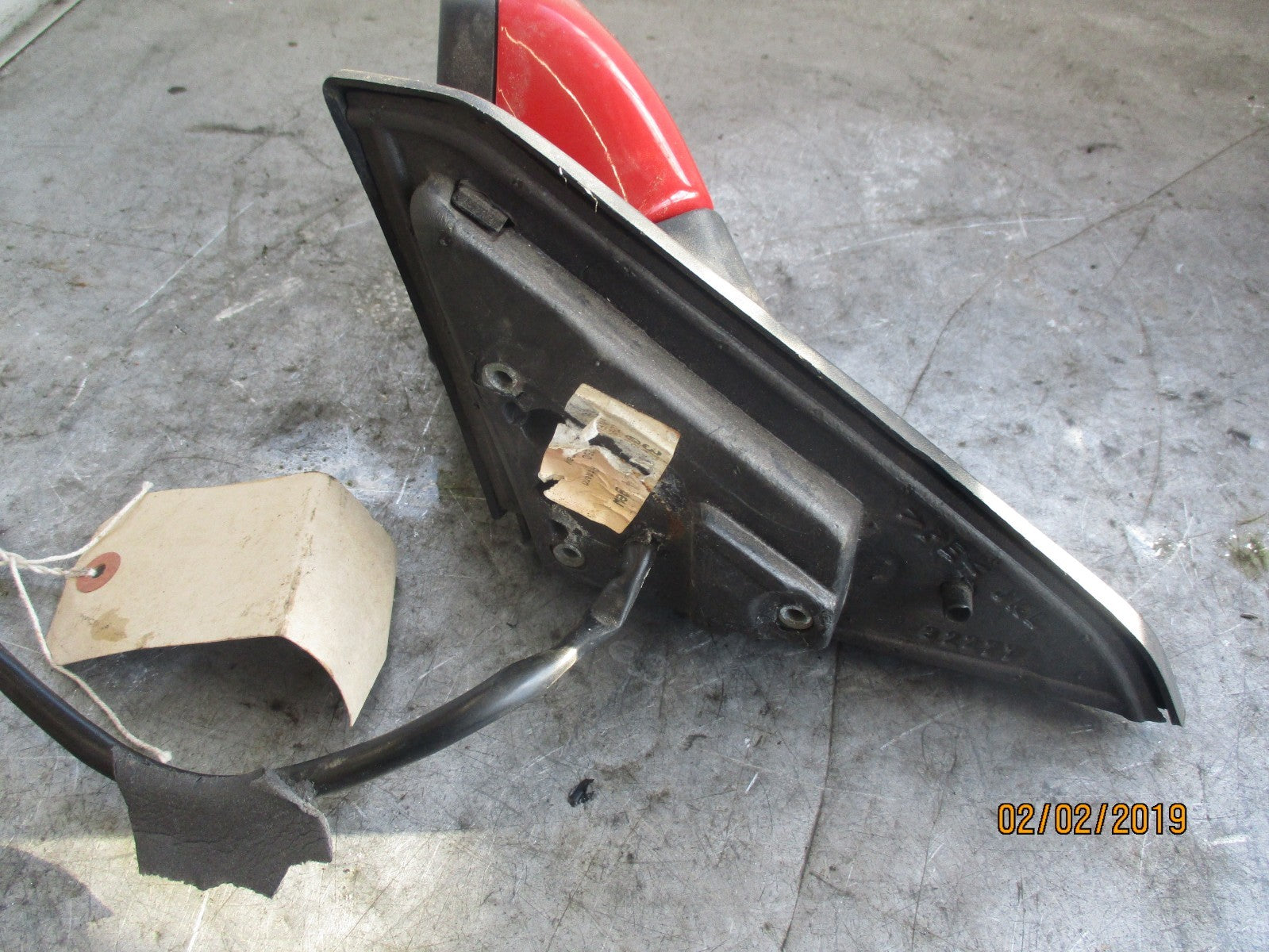 VOLVO V40 2005 NS PASSENGER SIDE ELECTRIC WING MIRROR RED