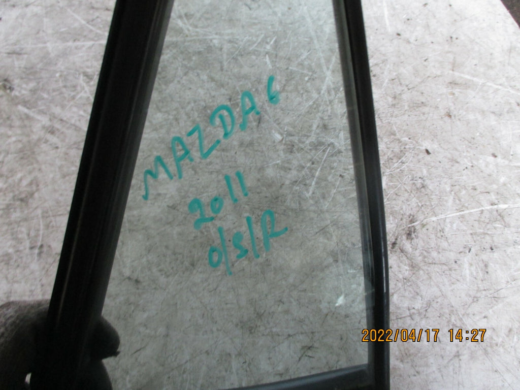 MAZDA 6 2011 MK2 OSR REAR DRIVER SIDE QUARTER WINDOW GLASS