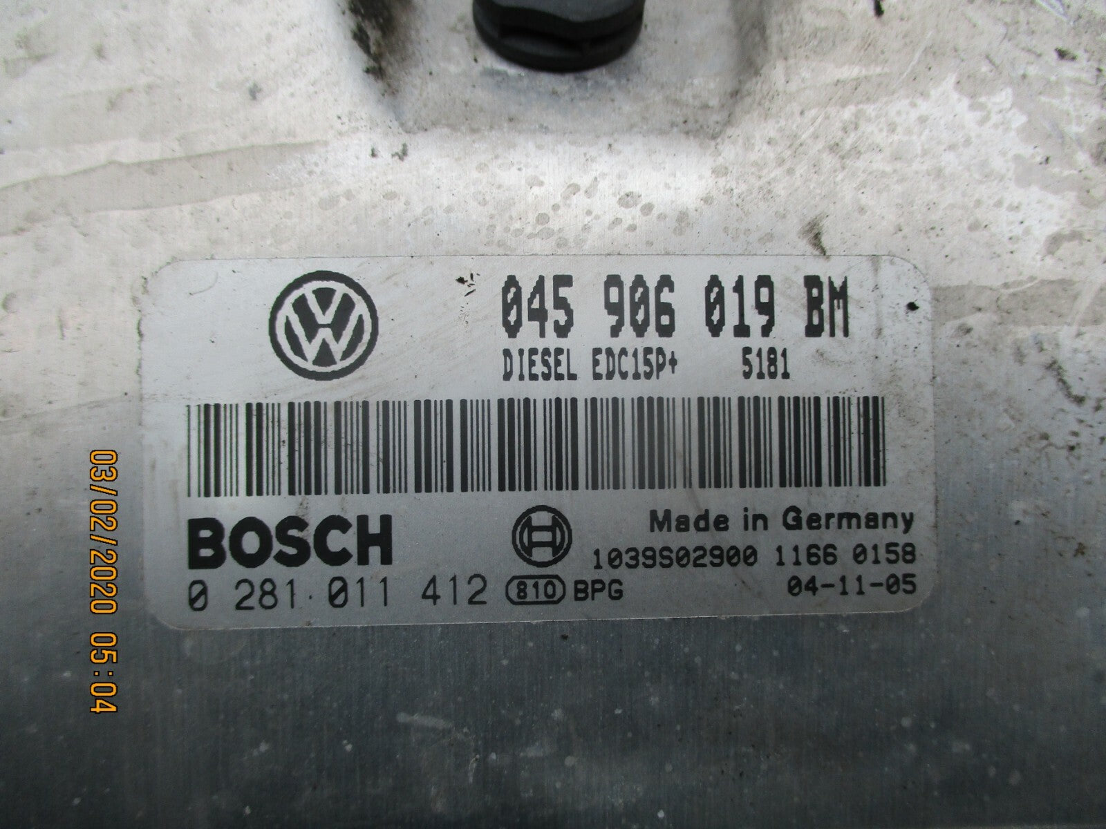SKODA FABIA 6Y 1.4 DIESEL 75HP 2006 ECU ENGINE CONTROL UNIT MODULE 6Y0920981E