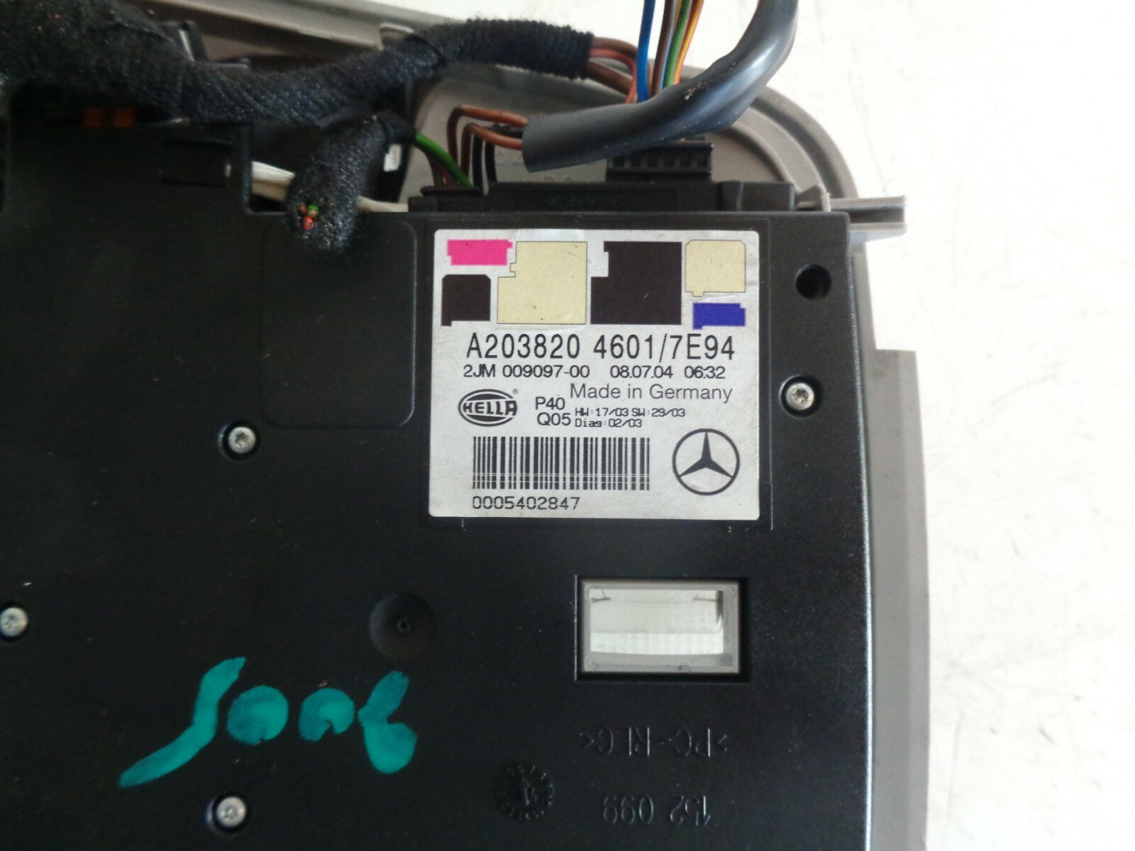 MERCEDES BENZ C CLASS 2005 W203 OVERHEAD ROOF INTERIOR LIGHT A2038204601