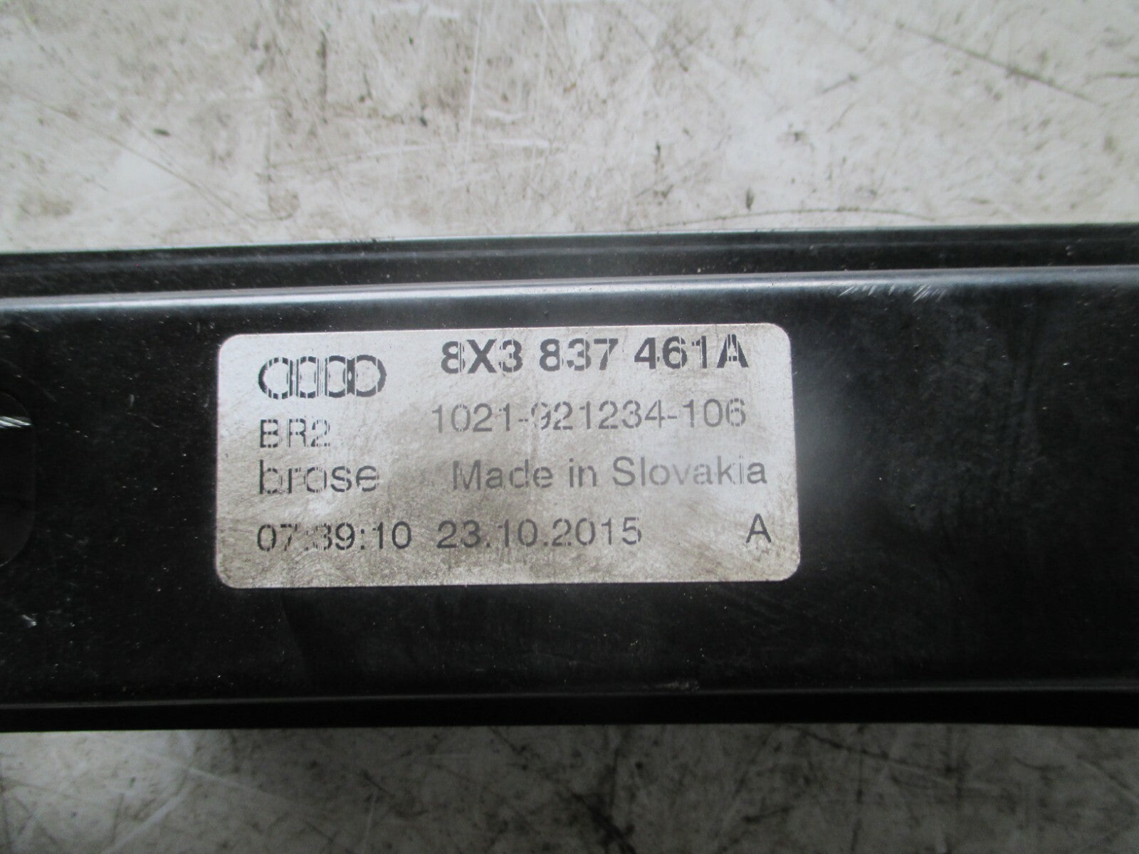 AUDI A1 2015 8X NSF FRONT PASSENGER SIDE WINDOW REGULATOR MOTOR 8X3837461