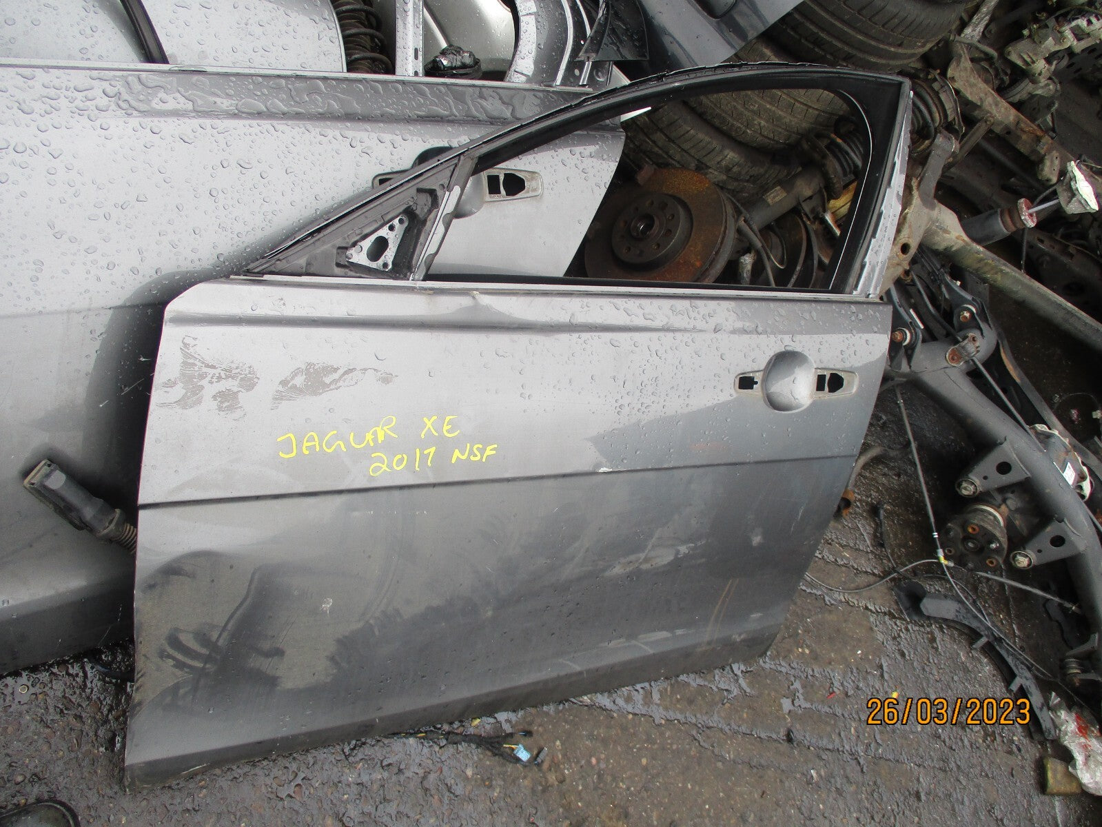 JAGUAR XE 2017 NSF PASSENGER SIDE FRONT BARE DOOR AMMONITE GREY DAMAGED