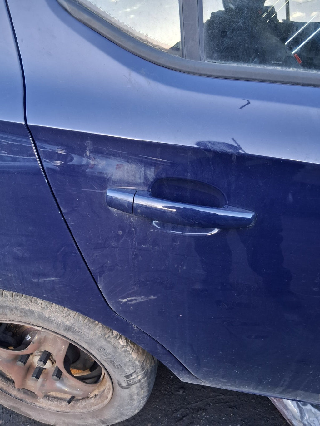 2016 VAUXHALL CORSA E OSR DRIVER SIDE REAR RIGHT COMPLETE DOOR BLUE