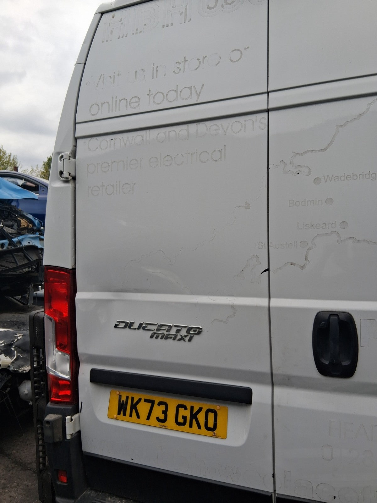 2023 FIAT DUCATO MK3 EXTRA HIGH ROOF NSR PASSENGER SIDE REAR BARE DOOR WHITE