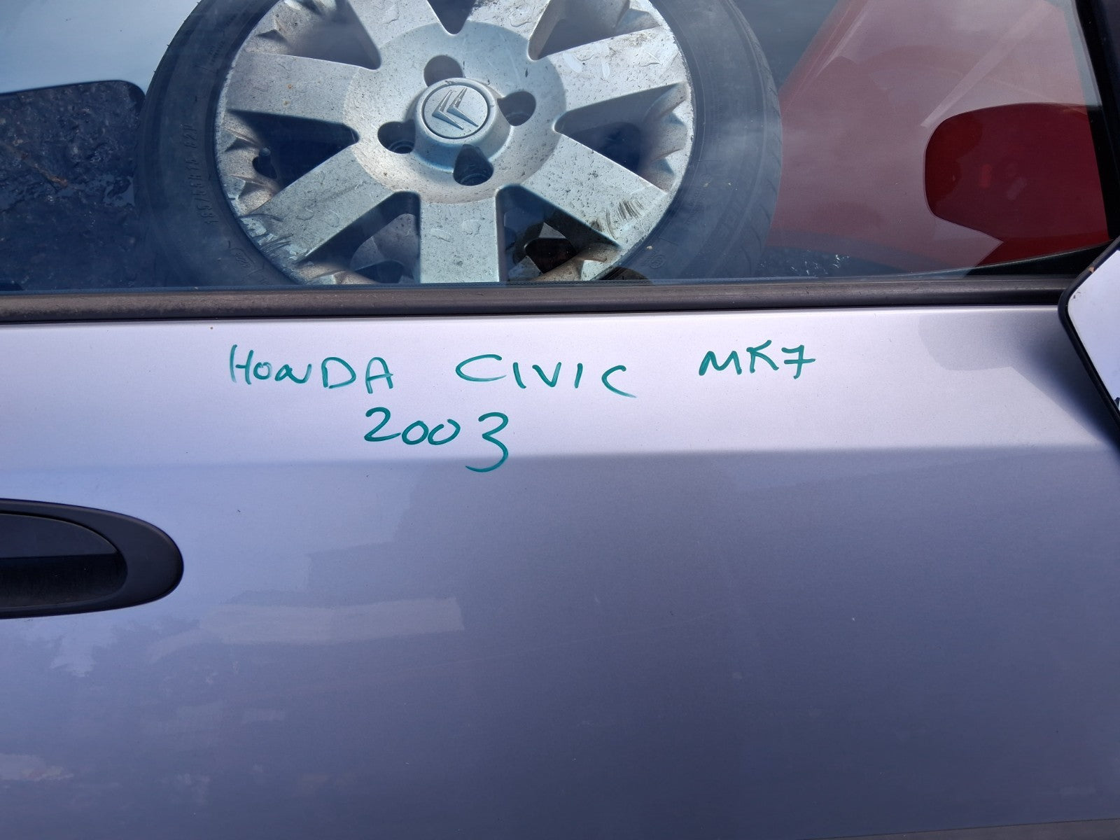 2003 HONDA CIVIC MK7 OSF DRIVER SIDE FRONT RIGHT COMPLETE DOOR SILVER