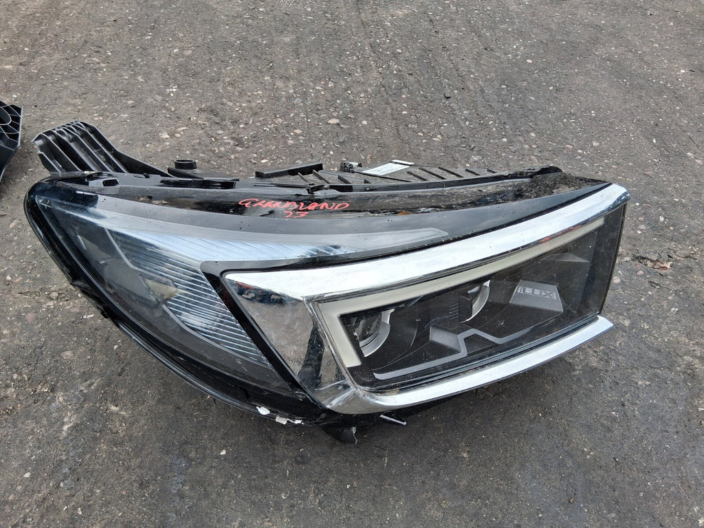 VAUXHALL GRANDLAND 2023 OSF DRIVER SIDE FRONT HEADLIGHT DAMAGED 9850139280