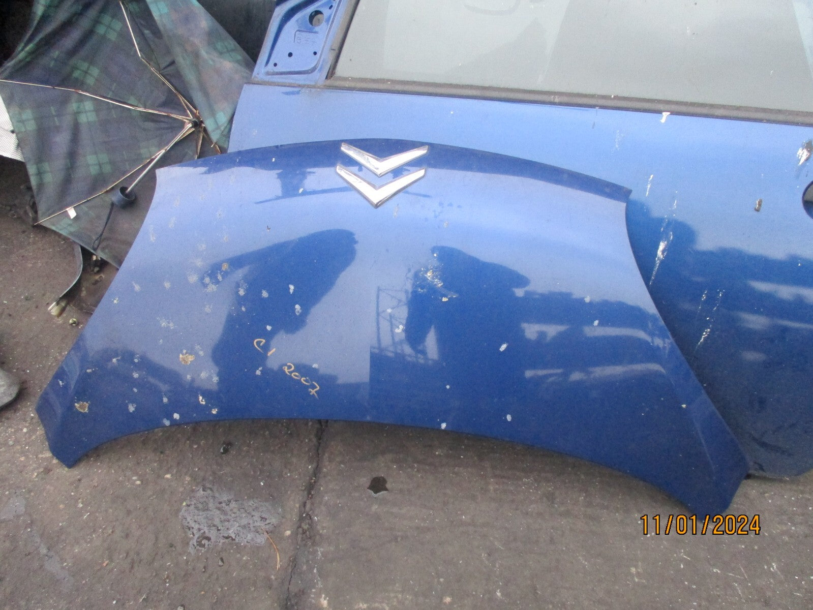 CITROEN C1  2007 FRONT COMPLETE BONNET HOOD BLUE