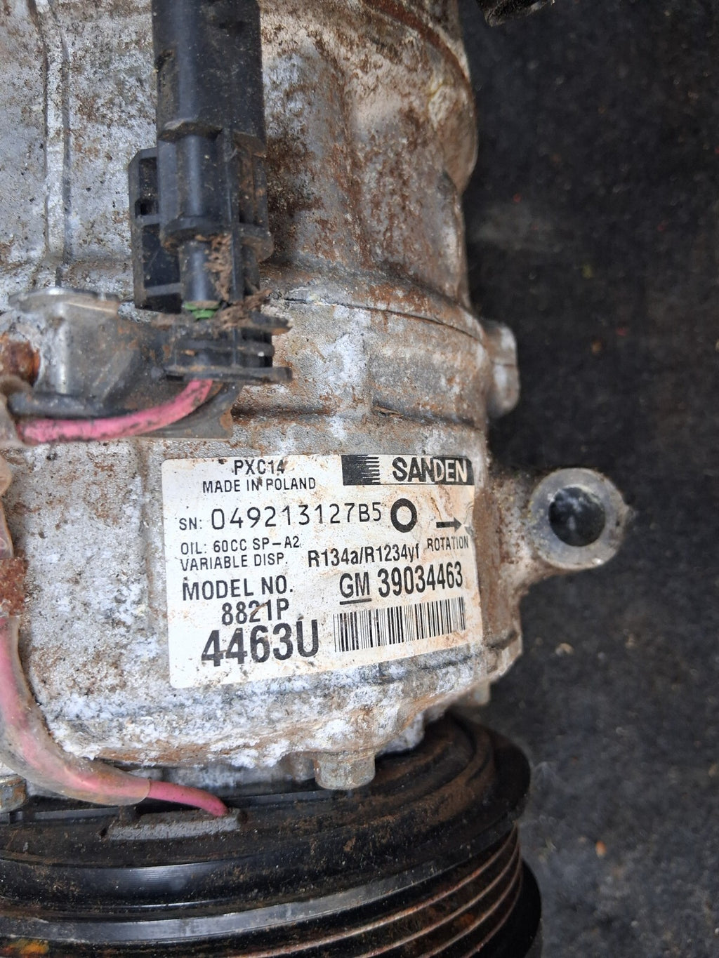 VAUXHALL ASTRA K MK7 2018 1.6 DIESEL AIR CON AC COMPRESSOR PUMP 39034463