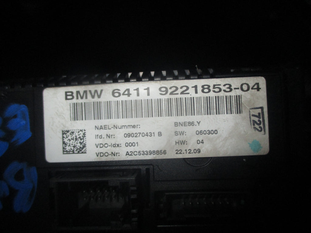 BMW 1 SERIES 2010 E87 HEATER CLIMATE CONTROL PANNEL 922185304