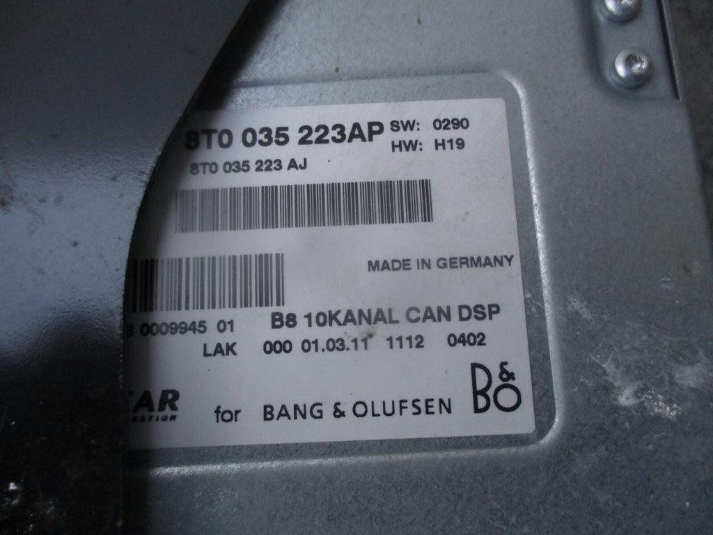 2011 AUDI A5 8T B&O BANG & OLUFSEN STEREO SOUND AMPLIFIER 8T0035223AP