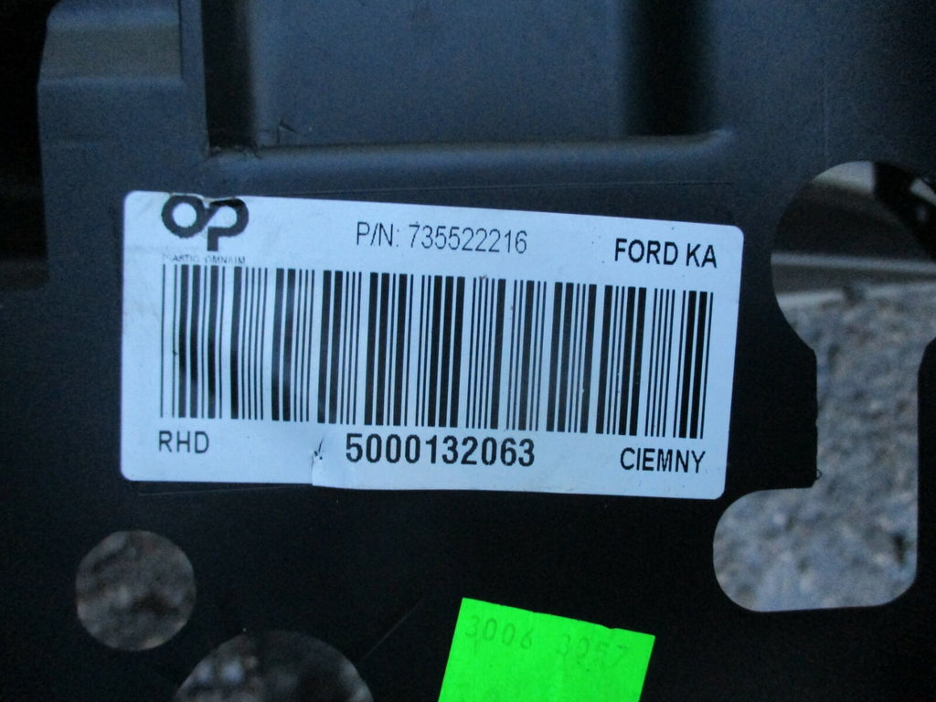 FORD KA MK2 2014 COMPLETE BLACK PLASTIC DASH DASHBOARD PANEL ONLY 735522216