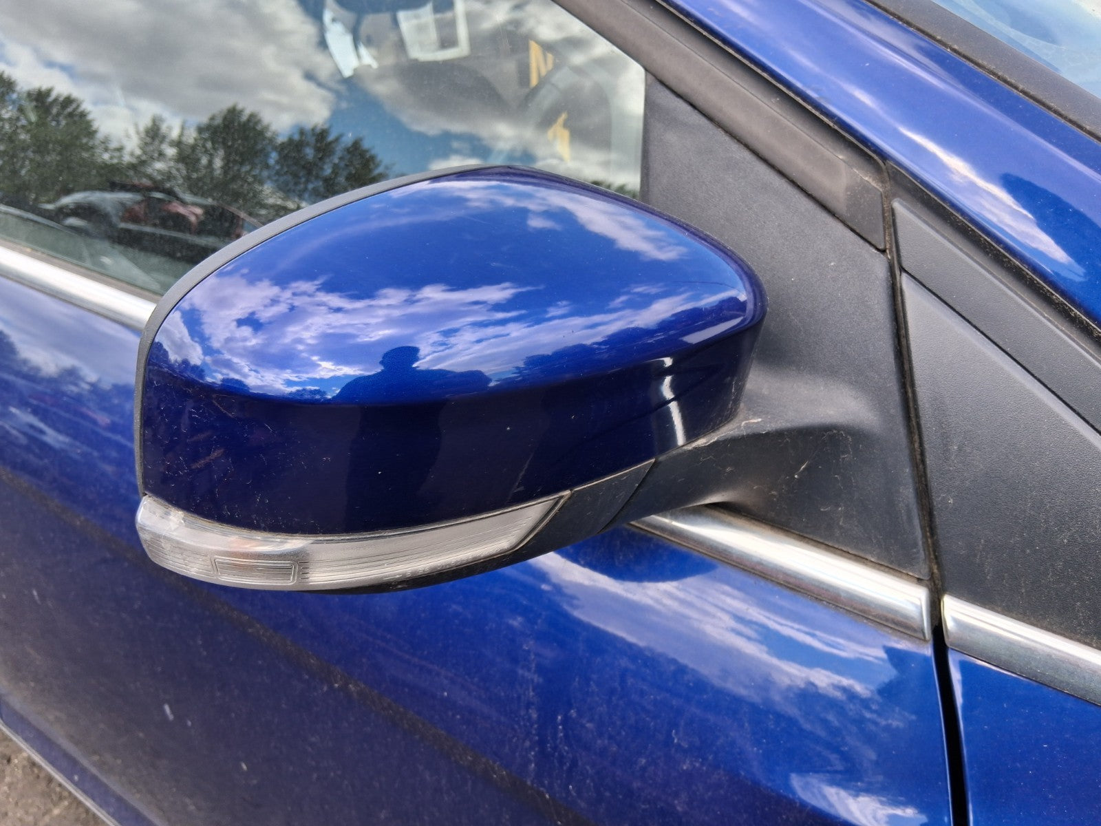 2015 FORD FOCUS MK3 HATCHBACK OS DRIVER SIDE WING MIRROR DEEP IMPACT BLUE MET HF