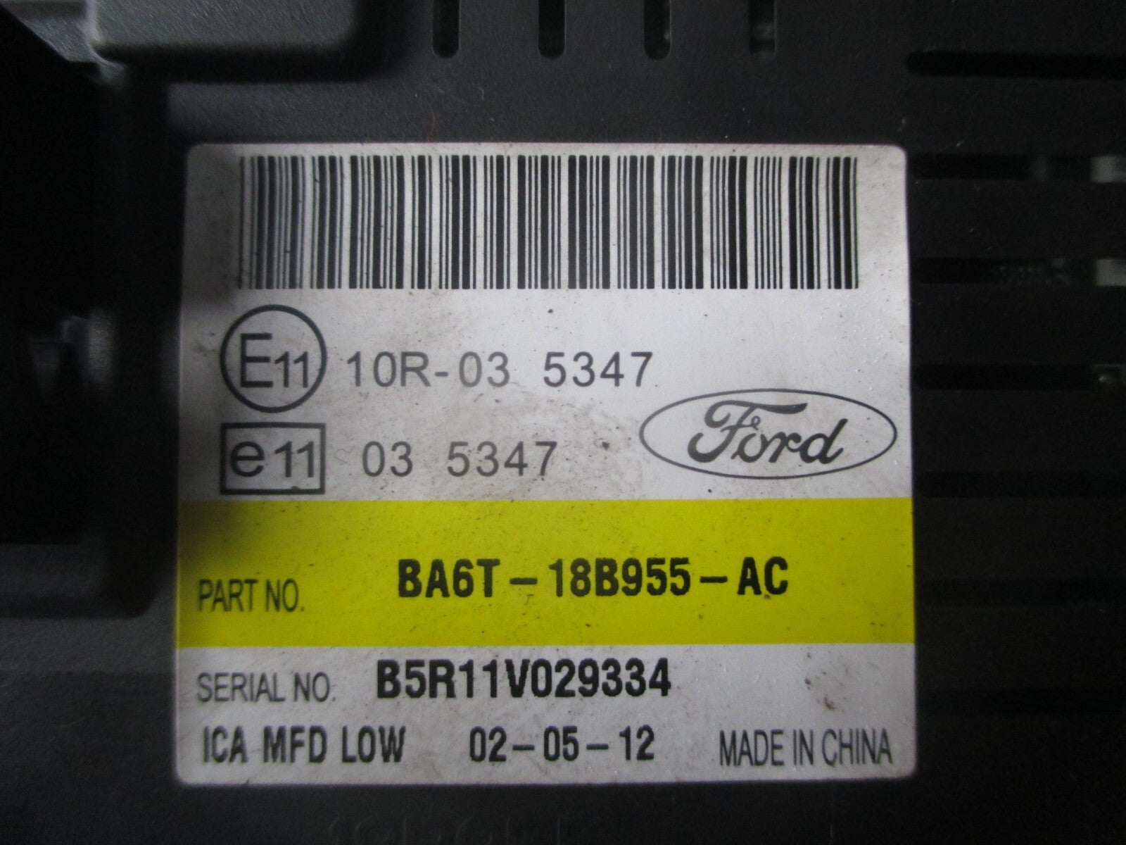 FORD FIESTA 2012 MULTIFUNCTION DISPLAY SCREEN BA6T18B955 AC