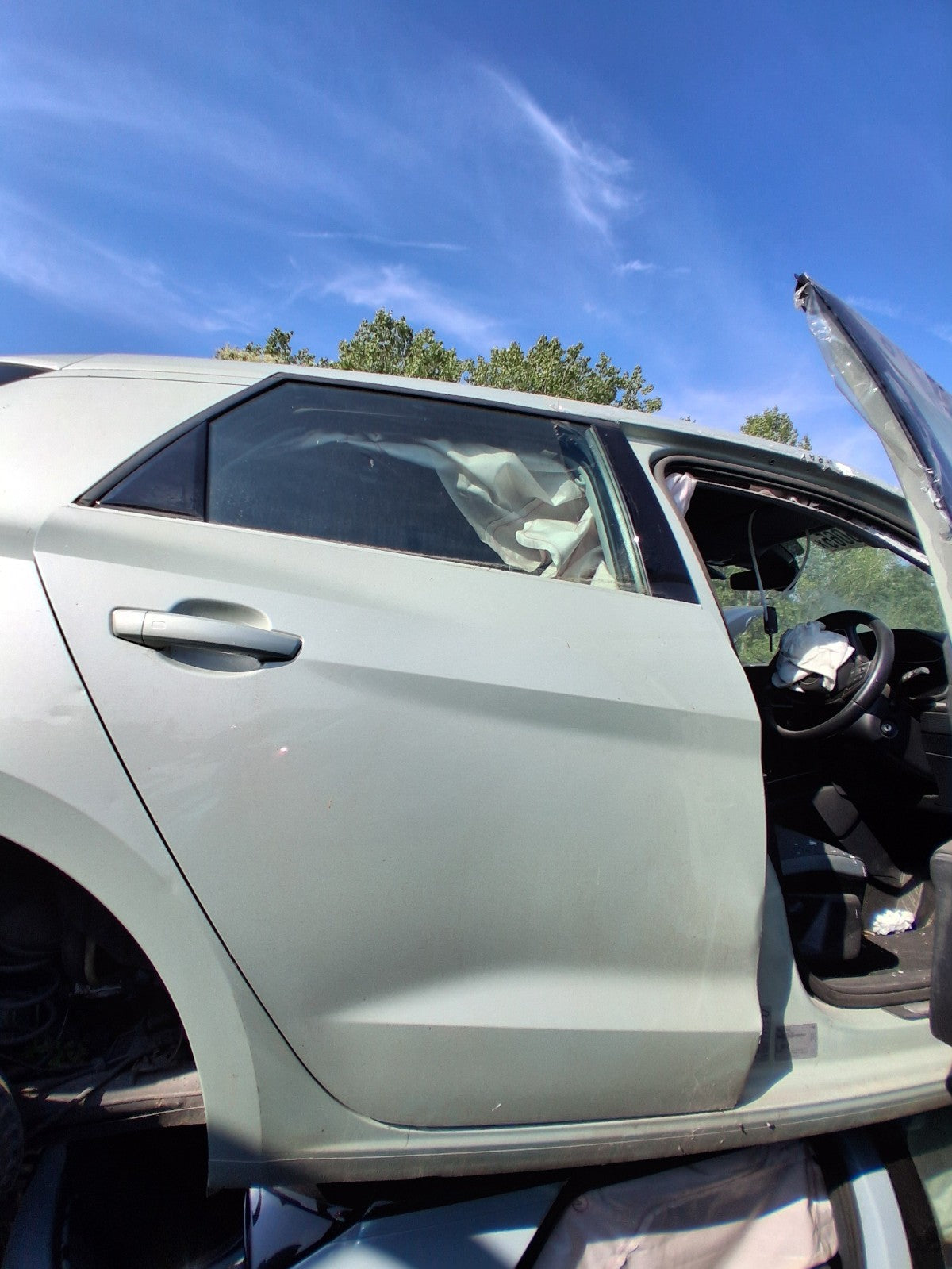 2023 AUDI A1 MK2 HATCH OSR DRIVER REAR DOOR HANDLE DEW SILVER METALLIC LX7E X7E