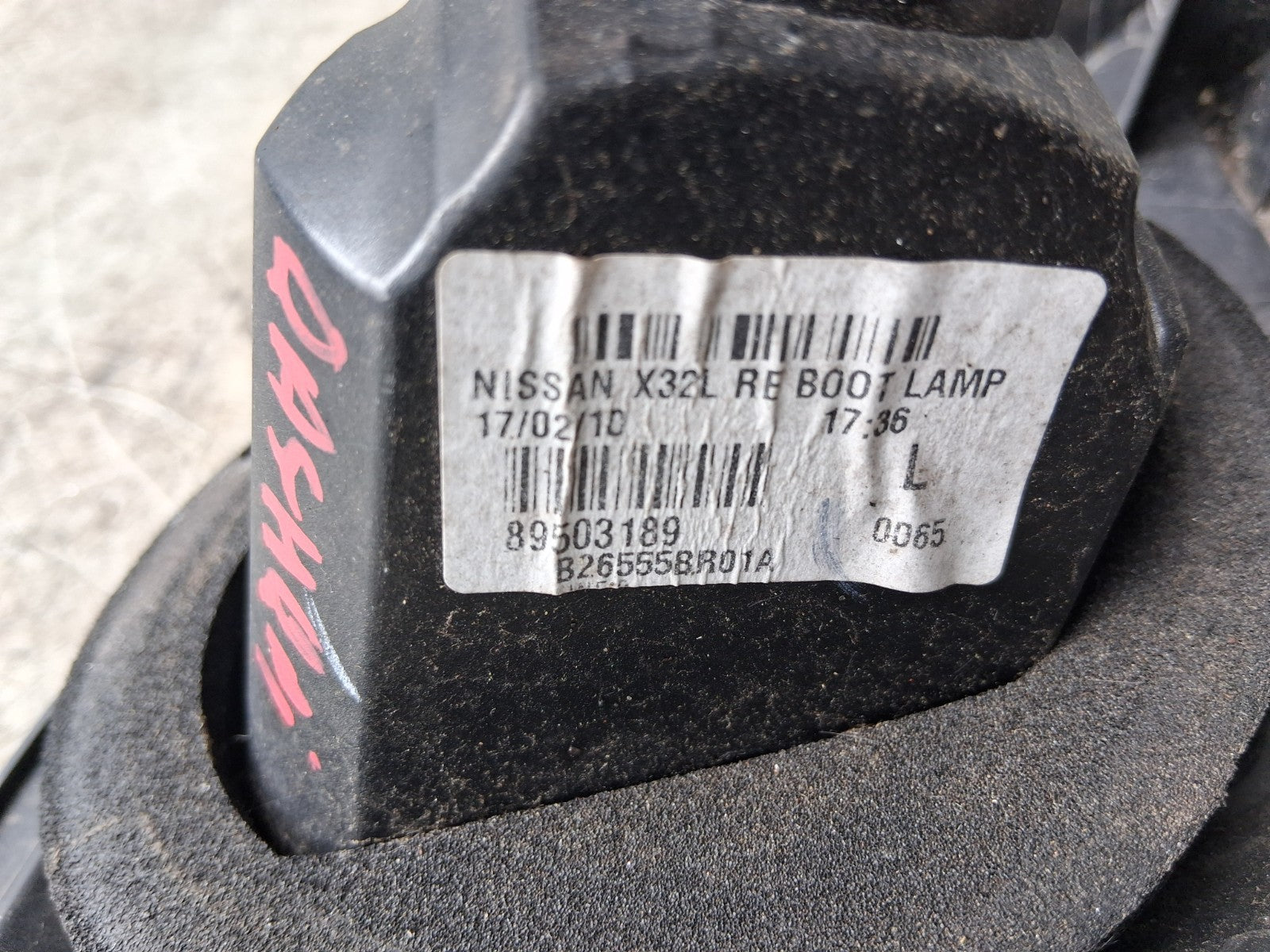 NISSAN QASHQAI J10 2012 NSR PASSENGER SIDE REAR LEFT INNER TAIL LIGHT 89503189