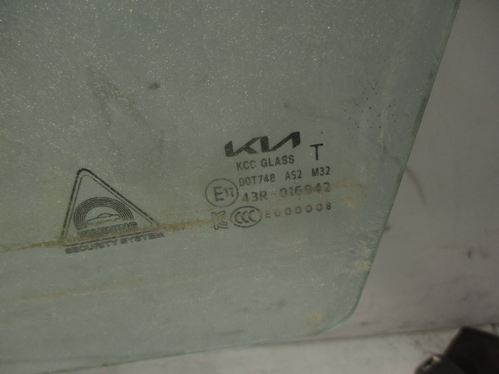2021 KIA PICANTO MK3 NSF PASSENGER SIDE FRONT LEFT DOOR GLASS 43R016942