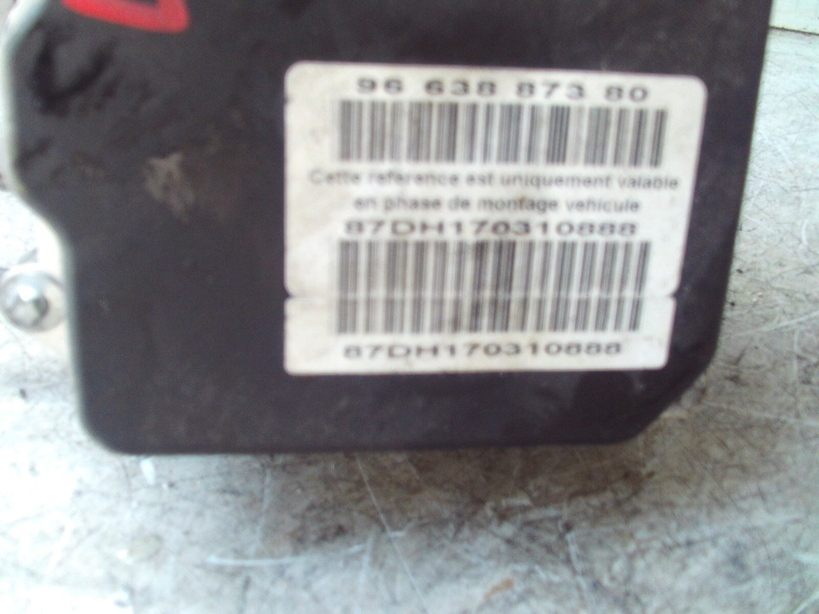 2007 PEUGEOT 407 ABS PUMP MODULE UNIT 9663887380