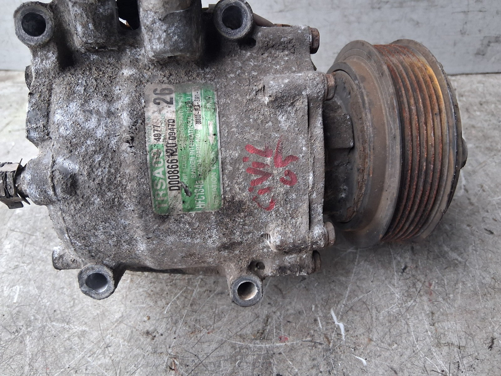 2005 HONDA CIVIC MK7 3 DOOR AC AIR CON COMPRESSOR PUMP 38800PLAE021