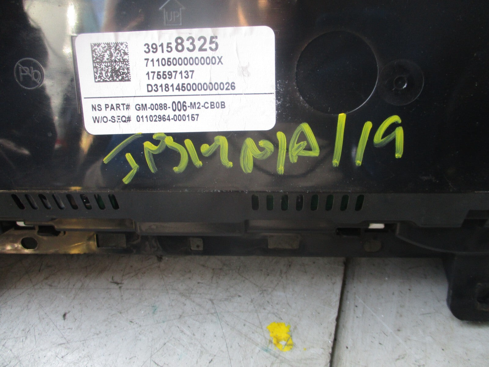 VAUXHALL INSIGNIA 2019 SPEEDOMETER INSTRUMENT CLUSTER 39158325