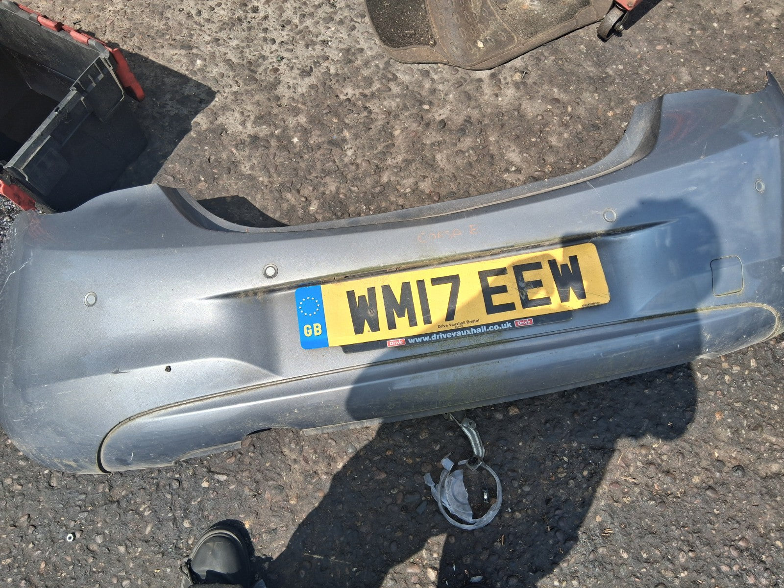 2017 VAUXHALL CORSA E 3 DOOR COMPLETE REAR BUMPER SILVER METALLIC 176