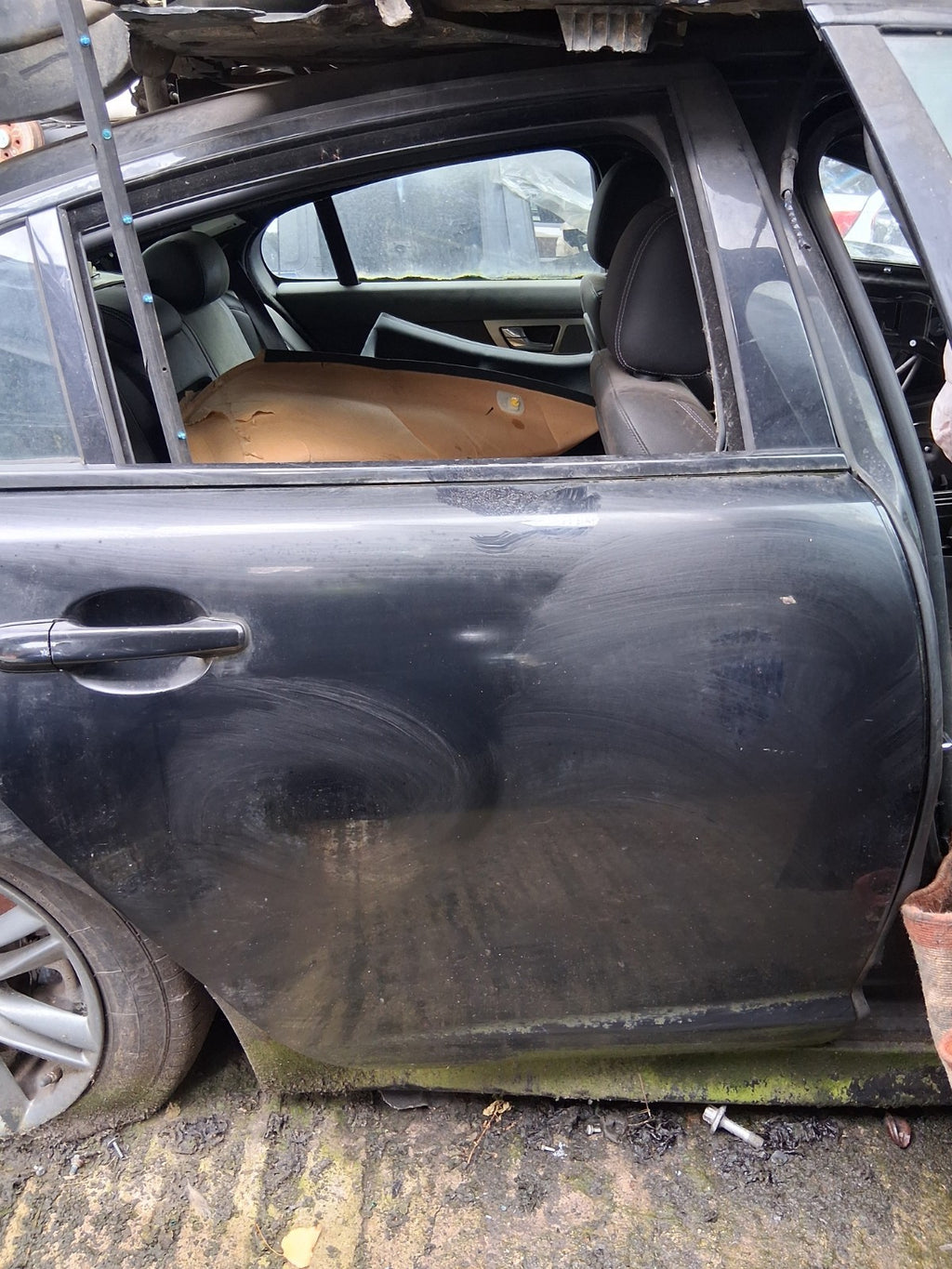 2015 JAGUAR XF X250 FACELIFT OSR DRIVER SIDE REAR RIGHT DOOR SHELL BLACK