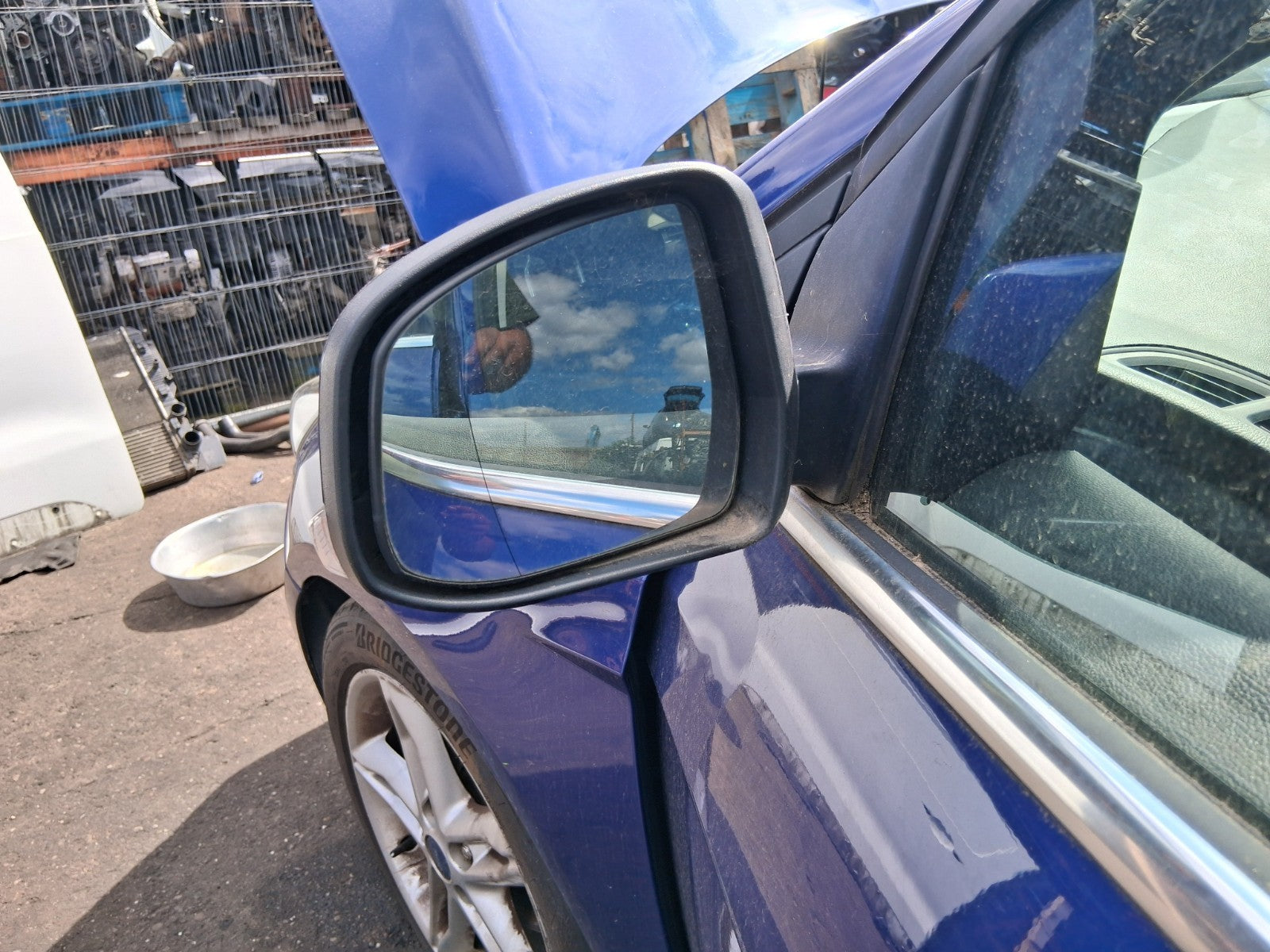 2015 FORD FOCUS MK3 HATCH NS PASSENGER SIDE WING MIRROR DEEP IMPACT BLUE MET HF