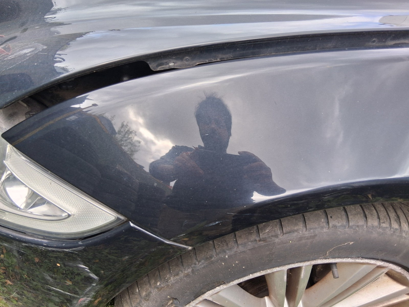 2012 JAGUAR XJ X351 NSF PASSENGER SIDE FRONT LEFT WING FENDER BLACK