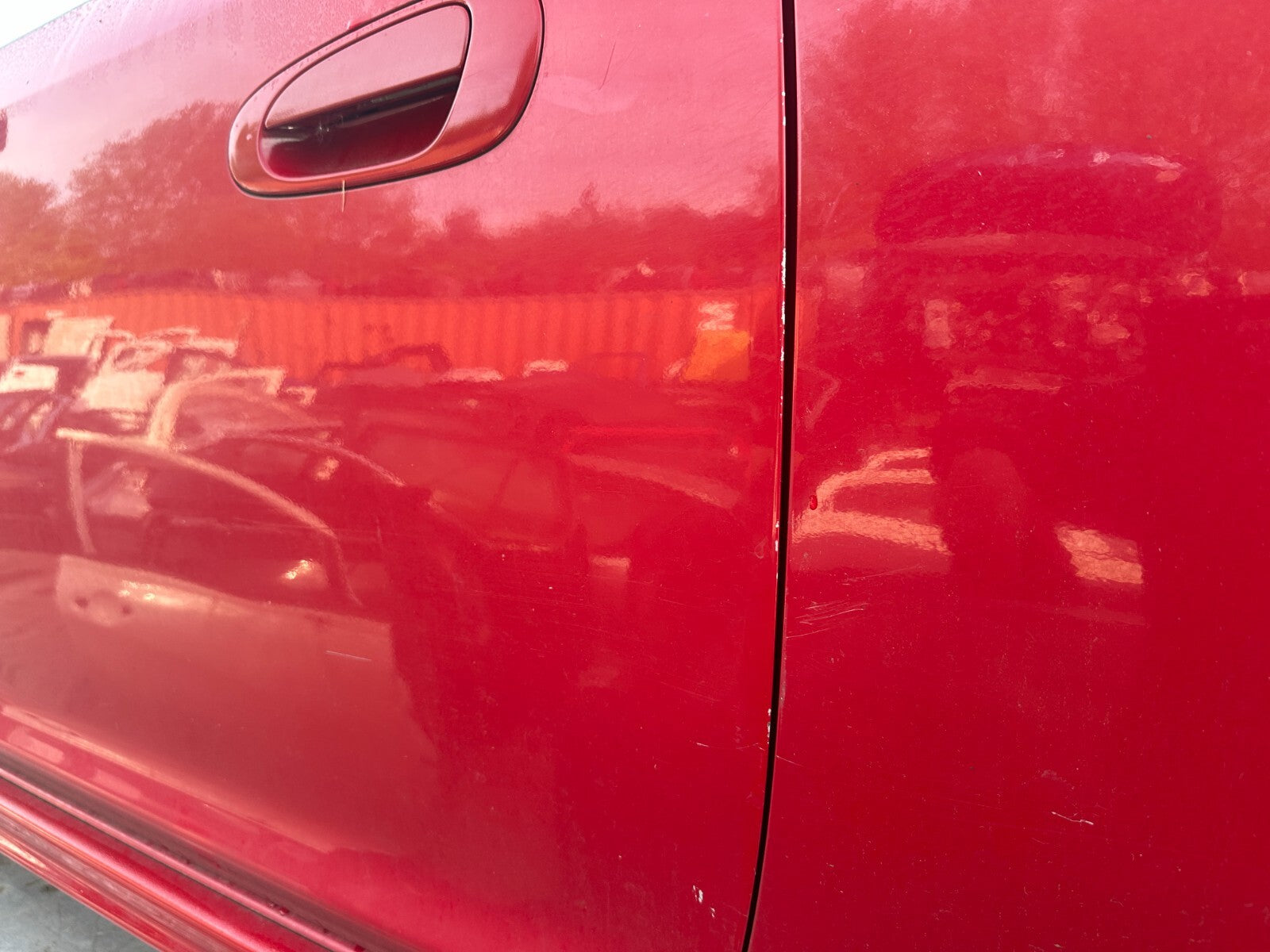 2005 HONDA CIVIC MK7 3 DOOR NS PASSENGER SIDE FRONT DOOR COMPLETE RED R81