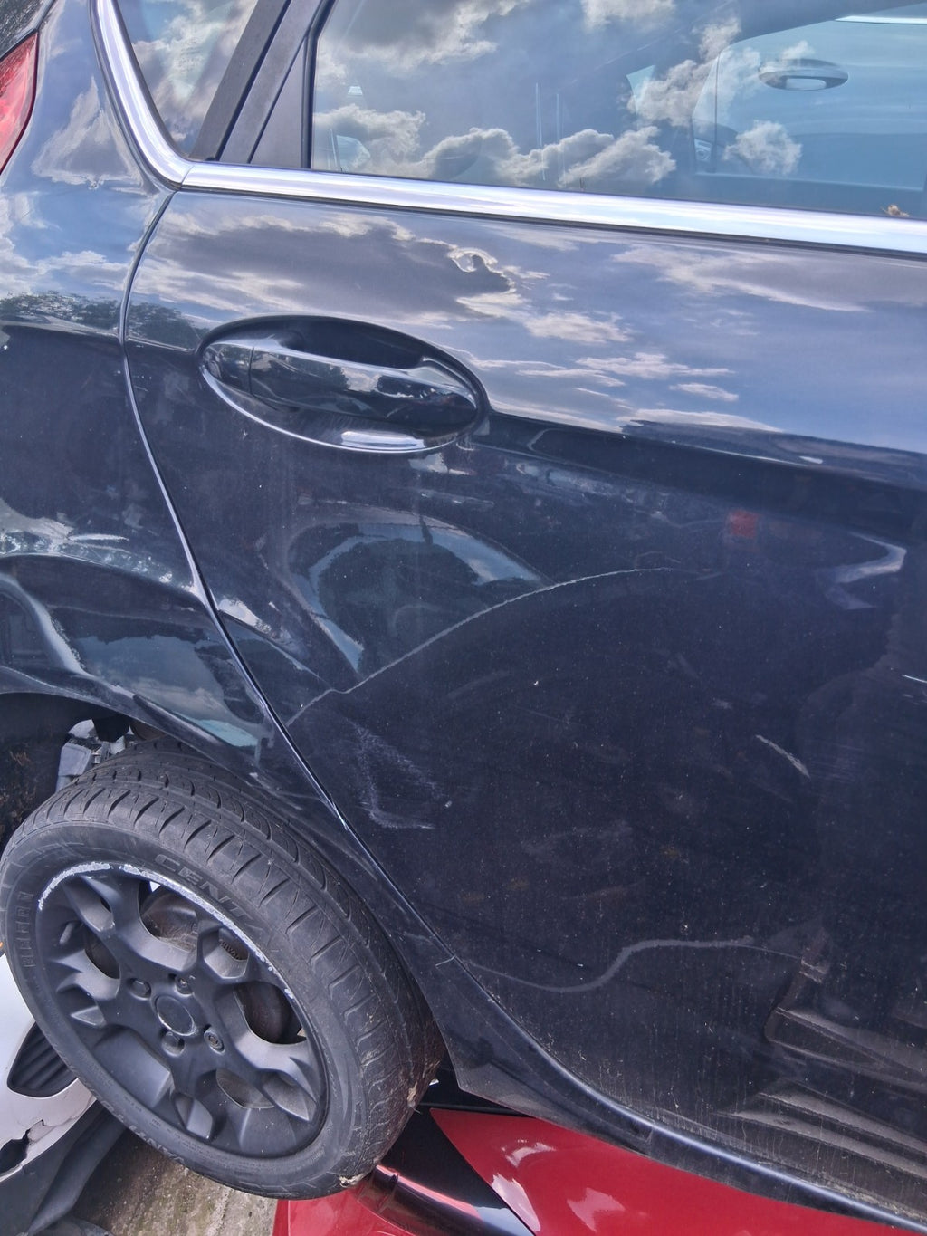 2012 FORD FIESTA MK7 5 DOOR OSR DRIVER SIDE REAR RIGHT COMPLETE DOOR BLACK