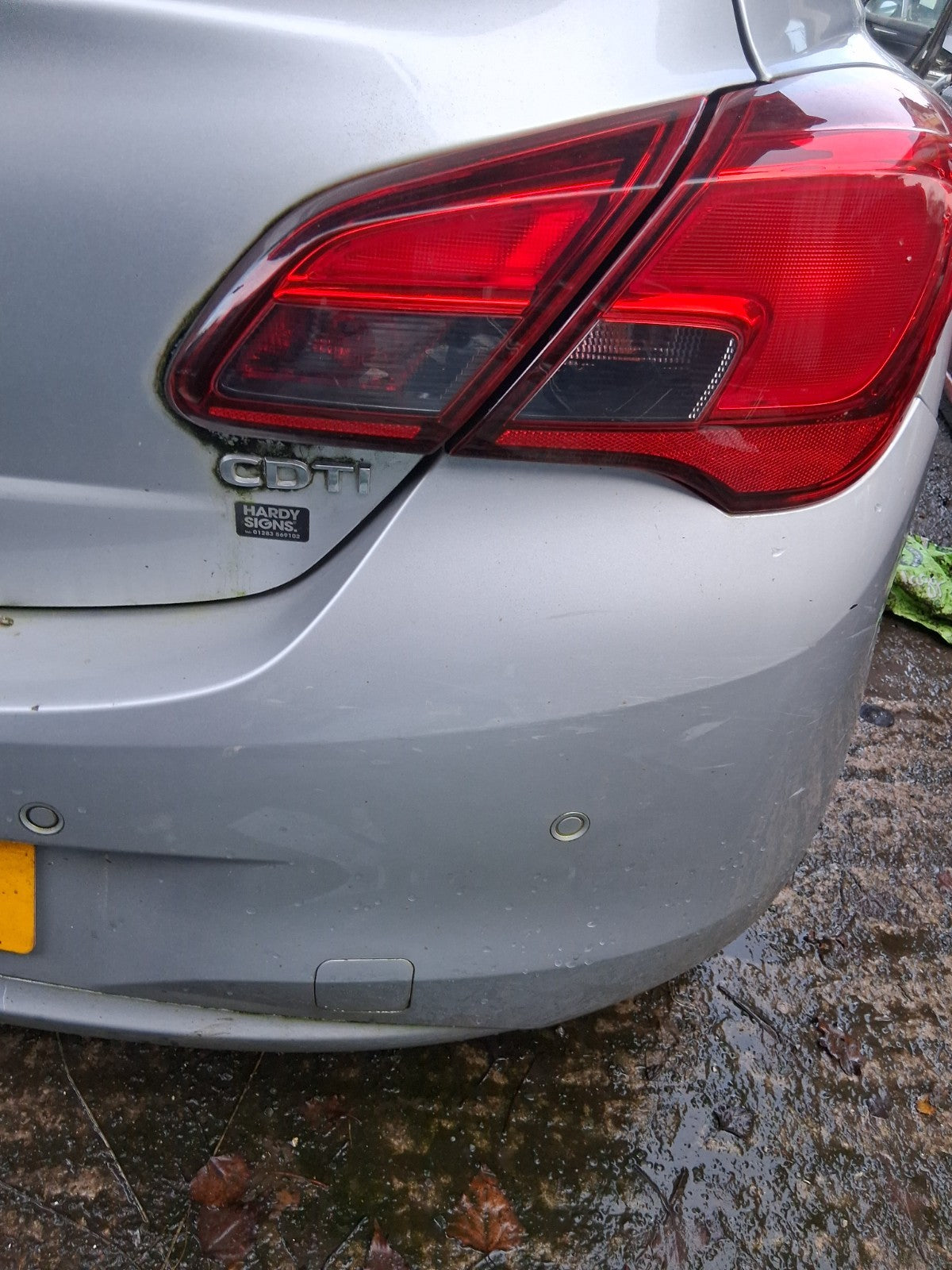 2018 VAUXHALL CORSA E 3 DOOR CORSA VAN COMPLETE REAR BUMPER WITH SENSORS SILVER