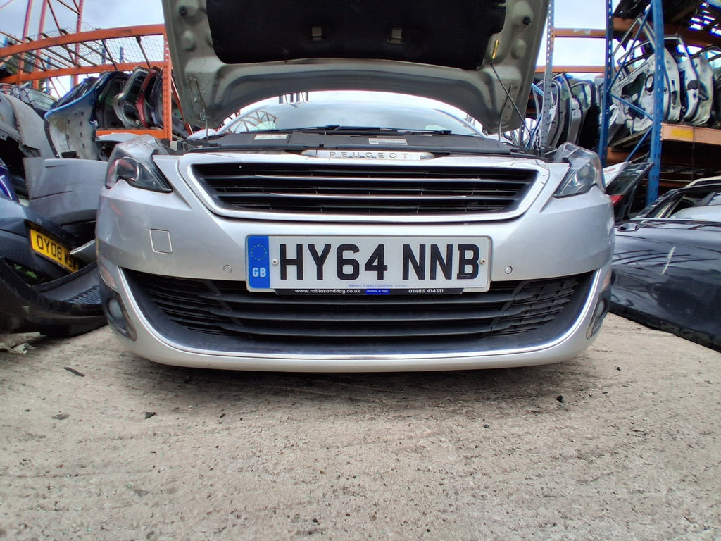 2014 PEUGEOT 308 MK2 FRONT COMPLETE BUMPER PDC SENSOR GRILL GRIS ALUMINIUM EZR