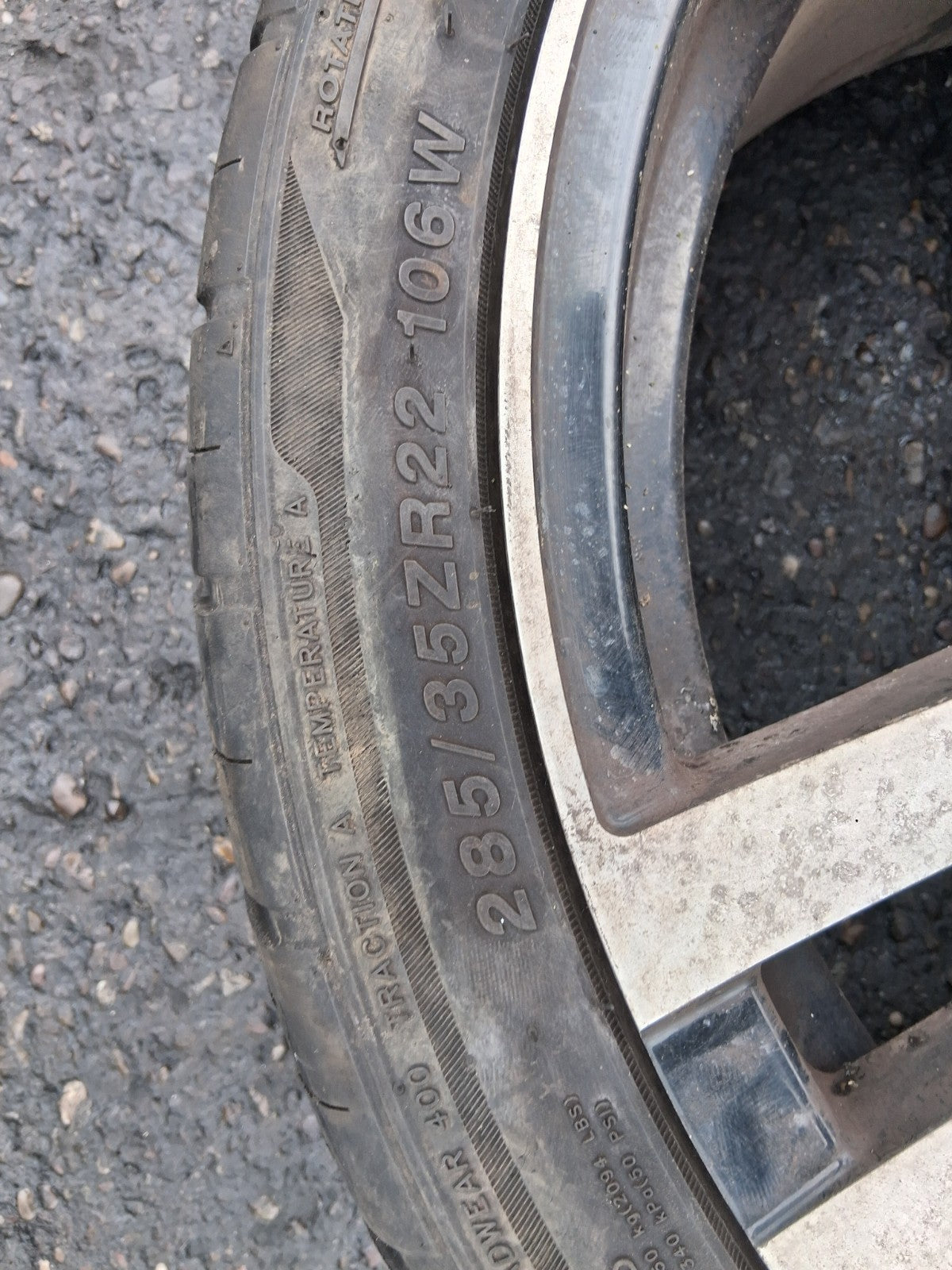 2005 PORSCHE CAYENNE MK1 22 INCH ALLOY WHEEL WITH TYRE 285/35ZR22