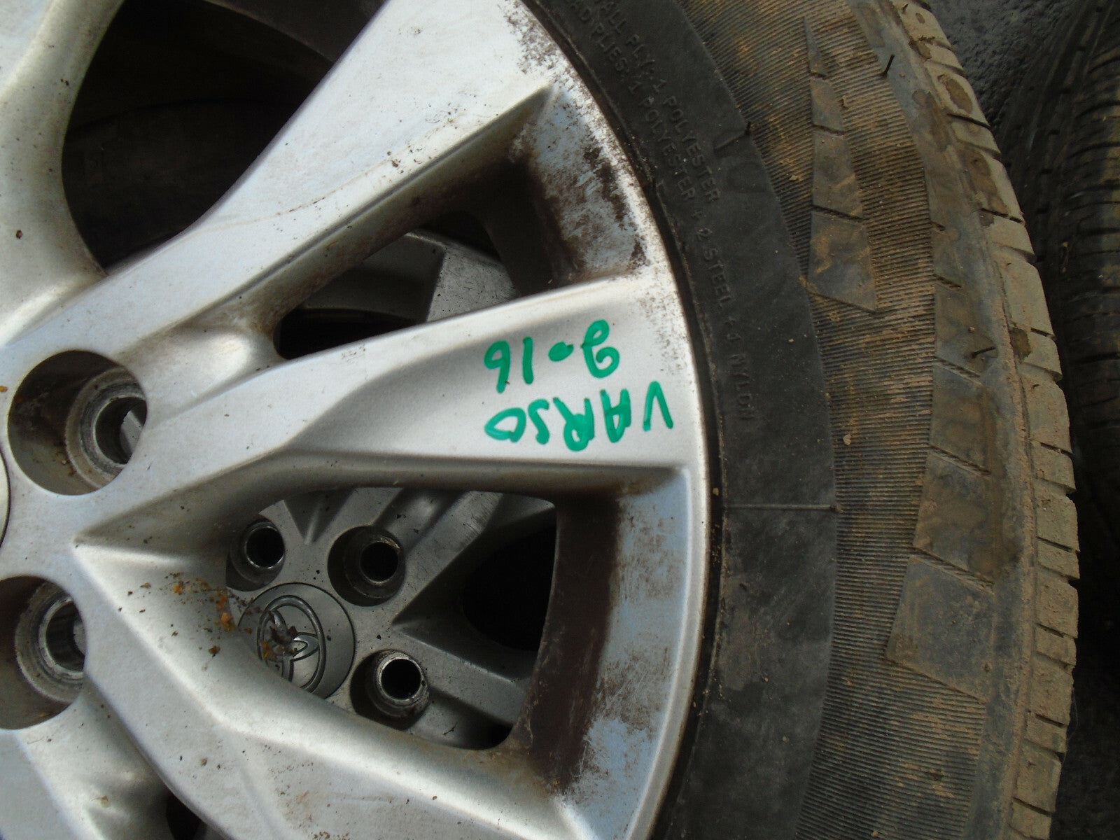 TOYOTA VERSO 2016 15 INCH SINGLE ALLOY WHEEL WITH TYRE 185/65R15 REF 2