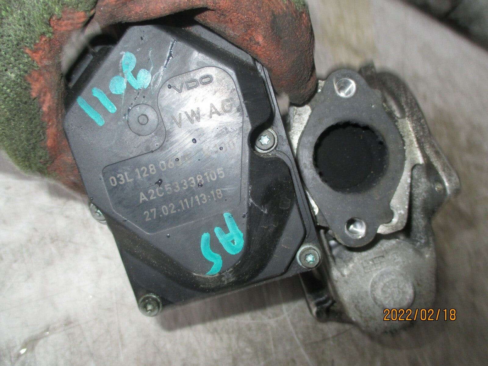 AUDI A5 8T 2011 2.0 TDI DIESEL THROTTLE BODY EGR VALVE 03L28063E 03L131501K