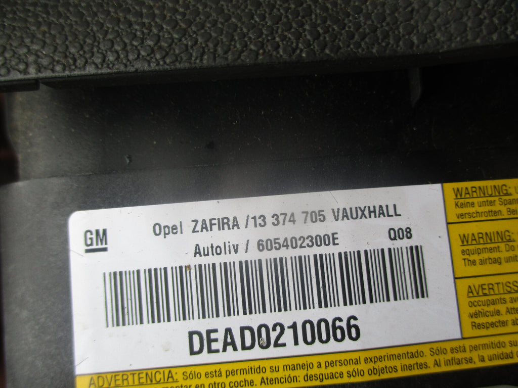 VAUXHALL ZAFIRA 2013 DRIVER STEERING WHEEL AIRBAG 13374705