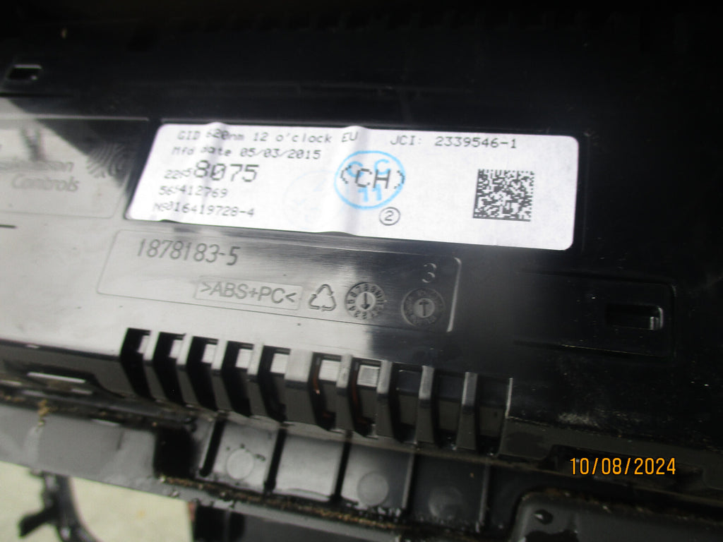 2016 VAUXHALL ZAFIRA C MULTIMEDIA STEREO RADIO CONTROL PANEL  A2C87291100