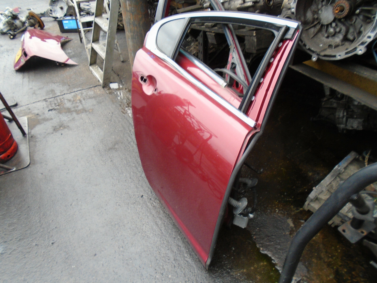 JAGUAR XF FACELIFT 2013 OSR DRIVER SIDE REAR BARE DOOR SHELL FRAME ONLY RED CAJ